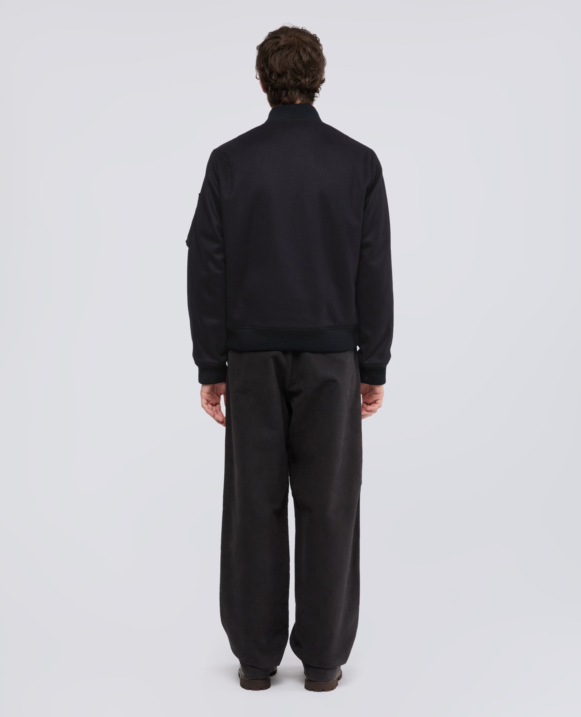 GIUBBOTTO-BOMBER IN LANA E ALPACA CON OVATTA THERMORE® - BLU - ASPESI