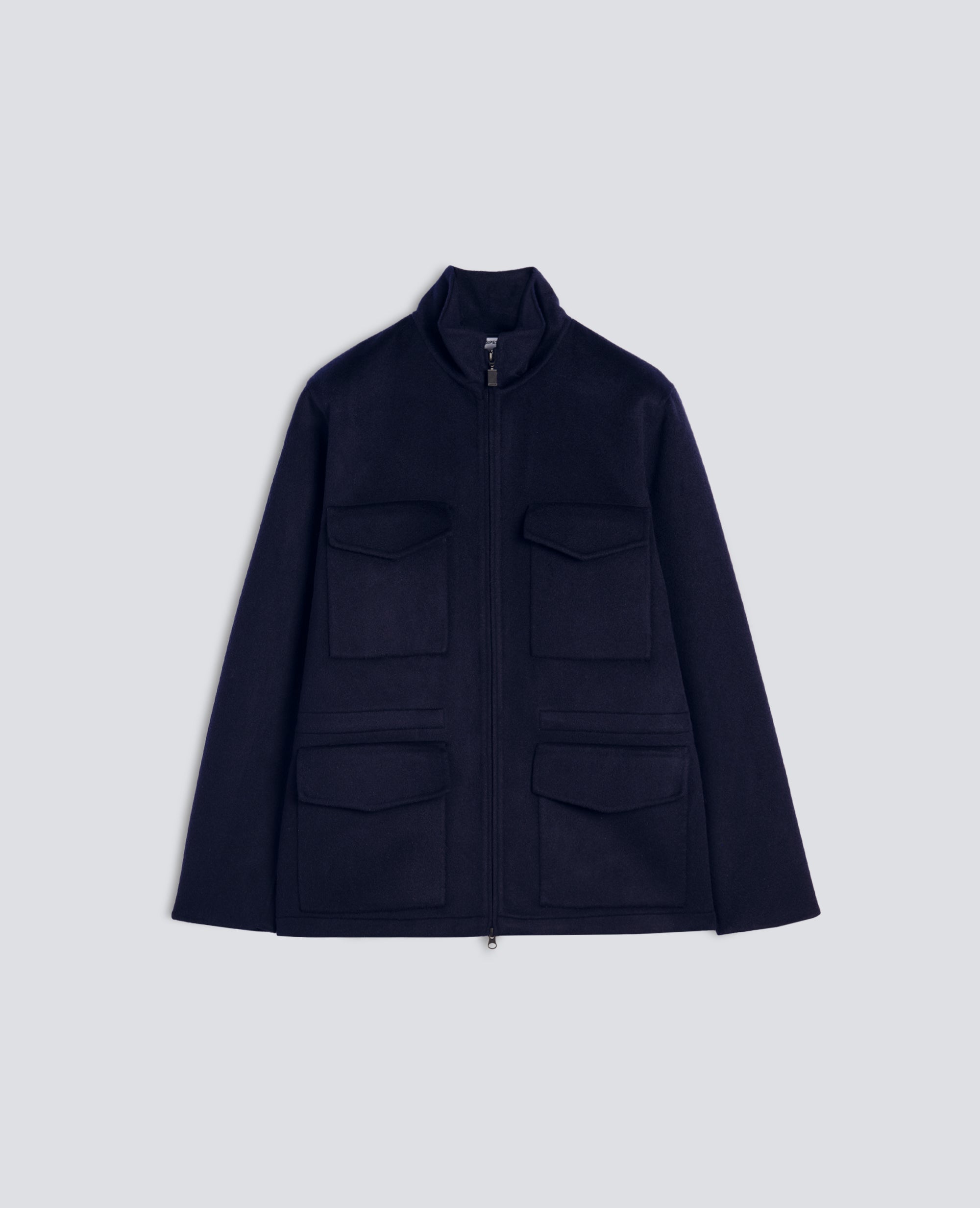 FIELD JACKET IN DOUBLE DI LANA - BLU - ASPESI