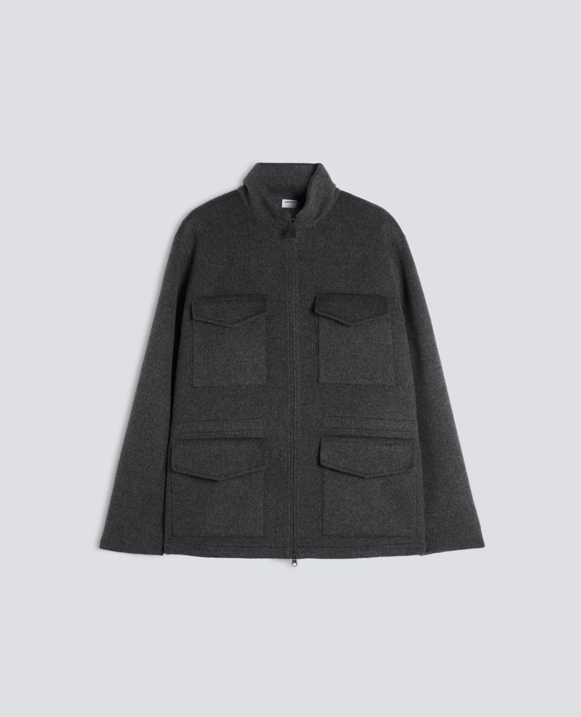 FIELD JACKET IN DOUBLE DI LANA - GRIGIO - ASPESI