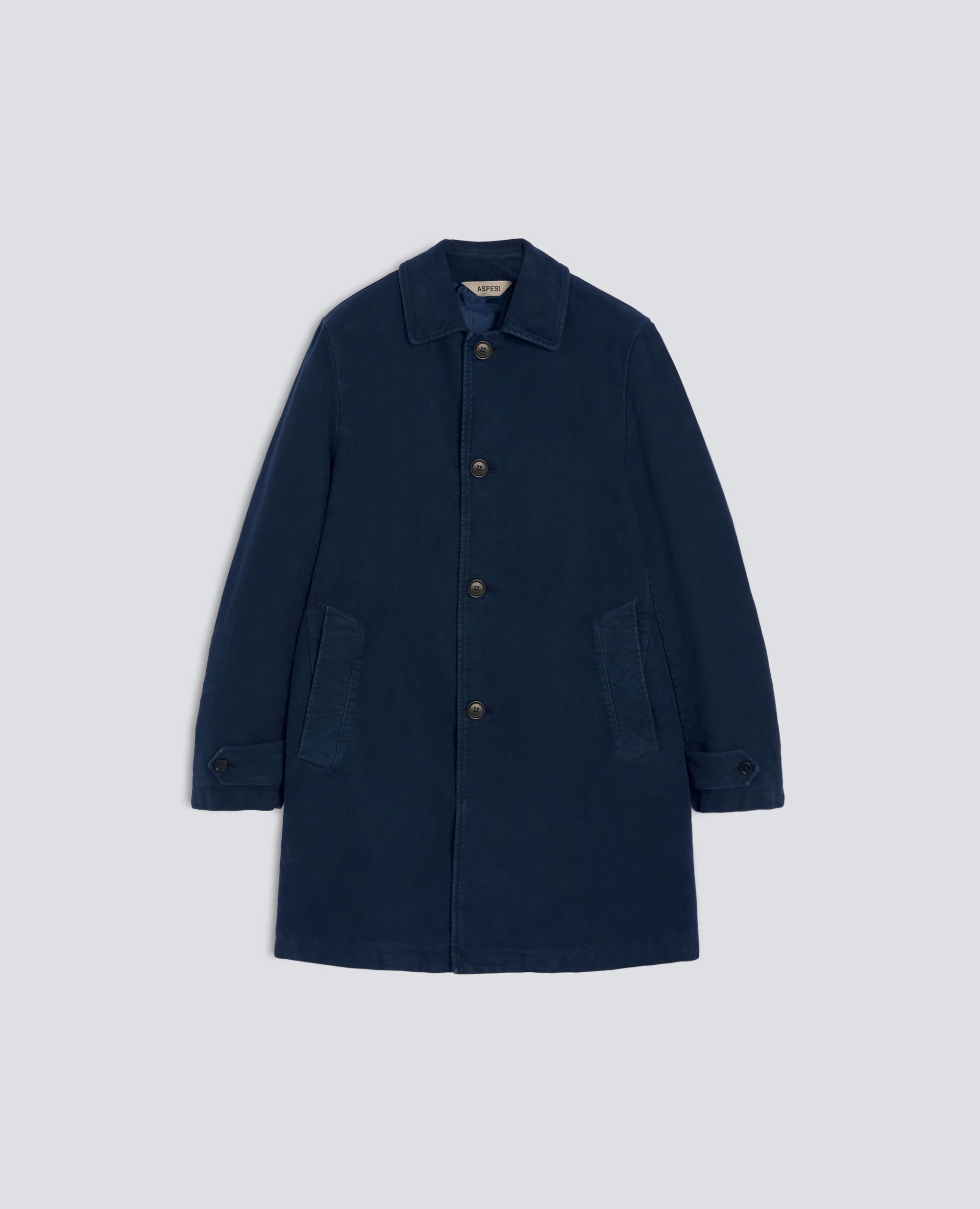 CAPPOTTO PERFETTO IN FUSTAGNO DI COTONE - BLU - ASPESI