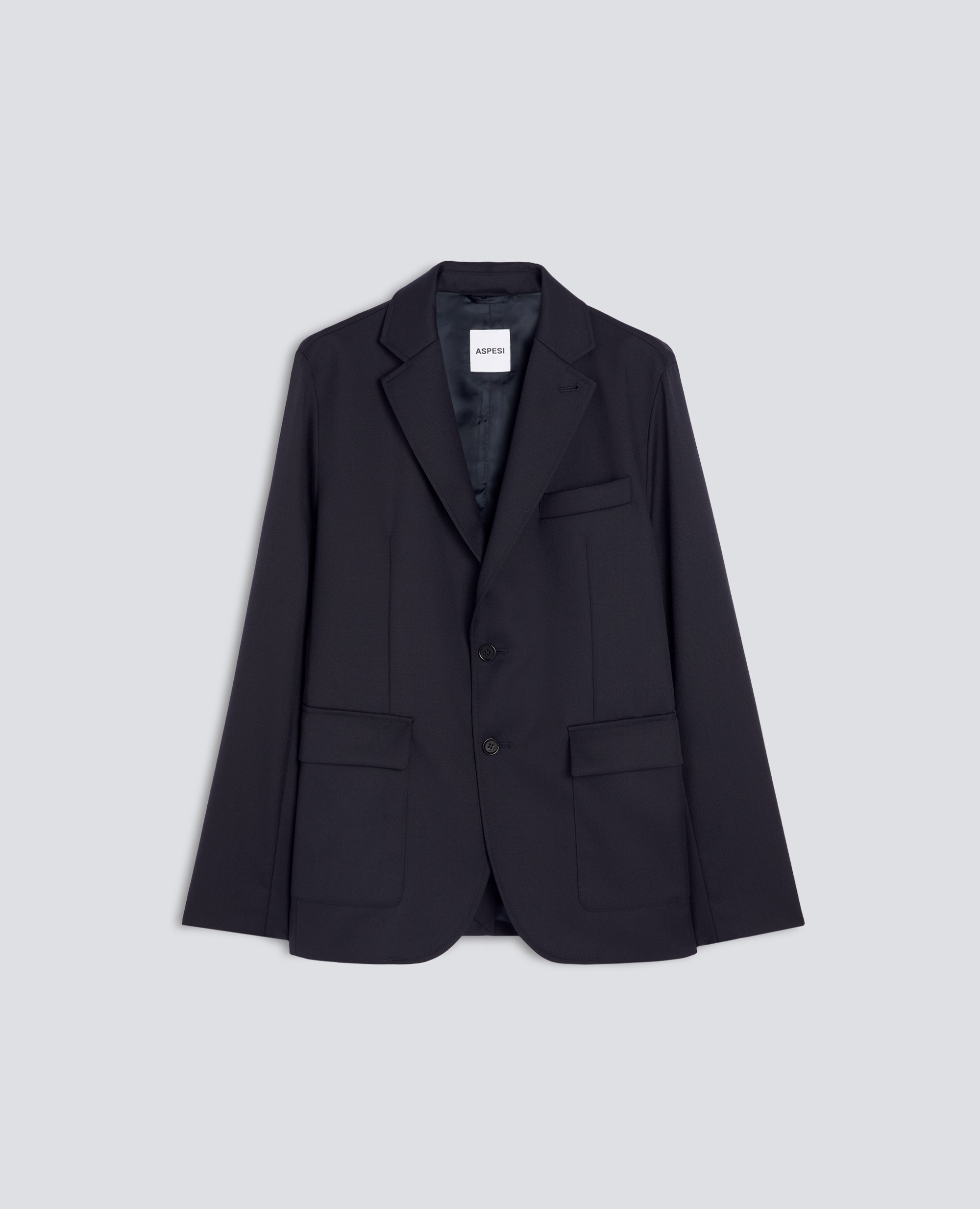 BLAZER IN GABARDINA DI PURA LANA VERGINE - BLU - ASPESI