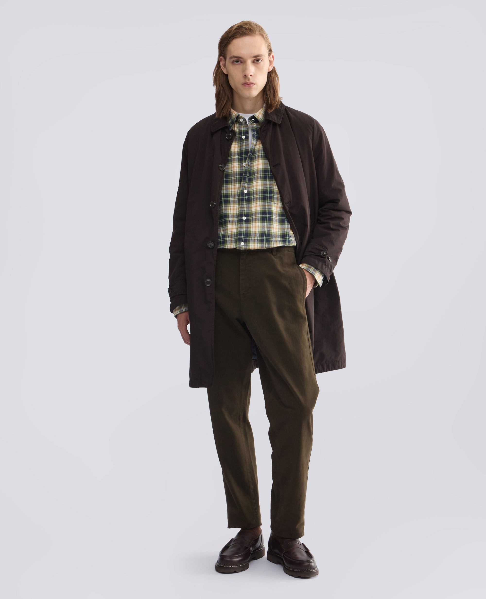 PANTALON CHINO DE GABARDINA DE ALGODON - VERDE - ASPESI