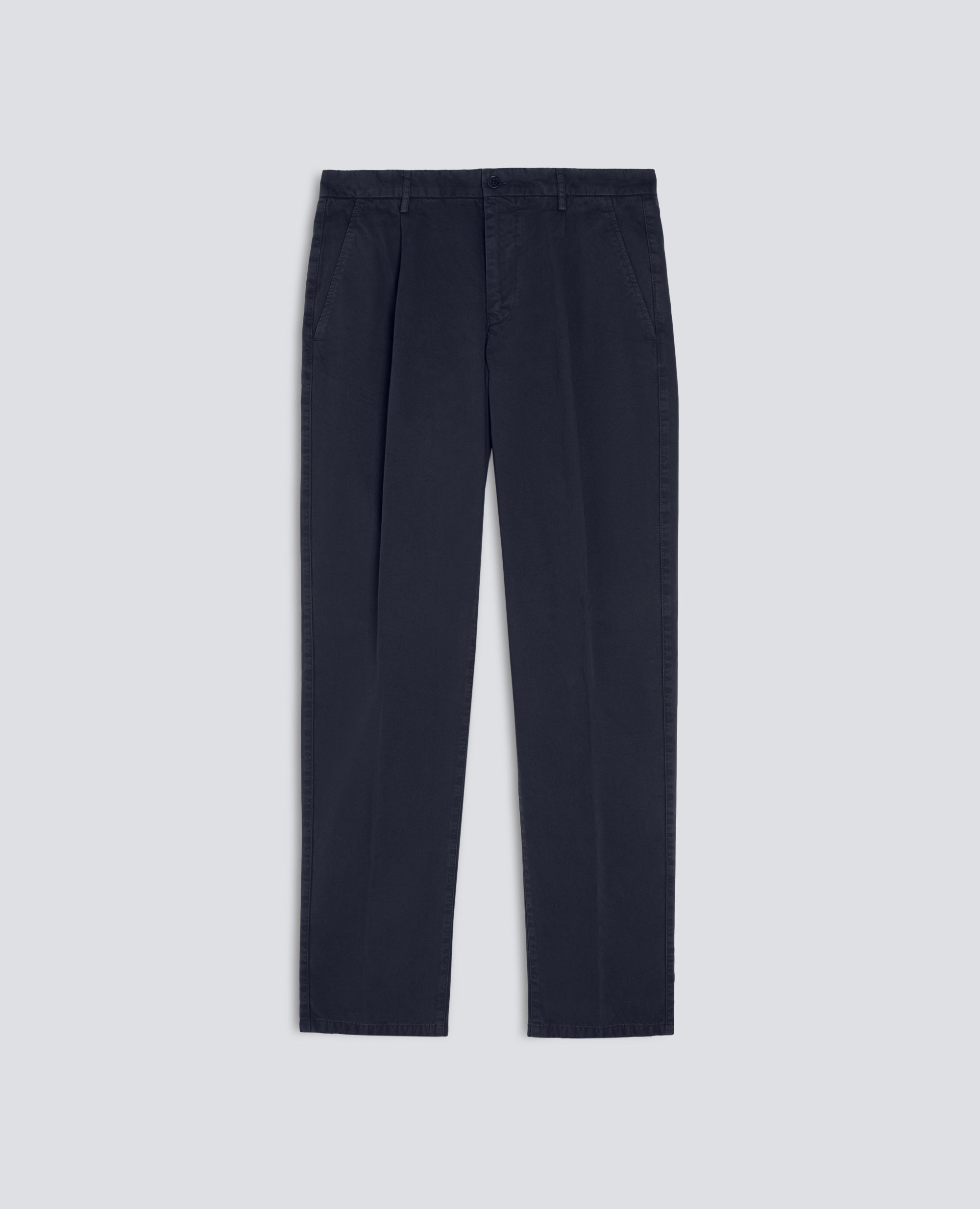 PANTALONE MONO PINCE IN GABARDINA DI COTONE TINTO CAPO - BLU - ASPESI