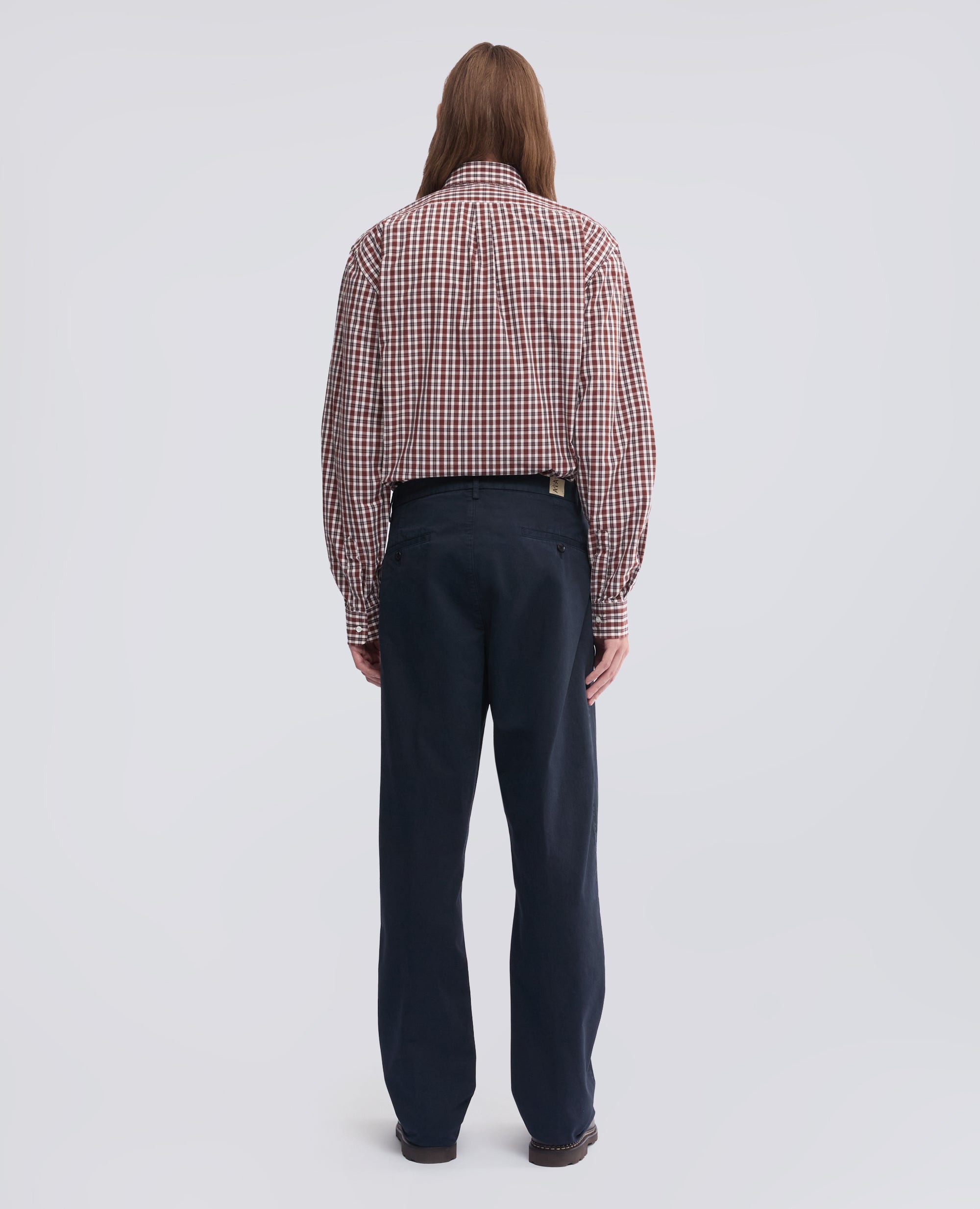 PANTALONE MONO PINCE IN GABARDINA DI COTONE TINTO CAPO - BLU - ASPESI