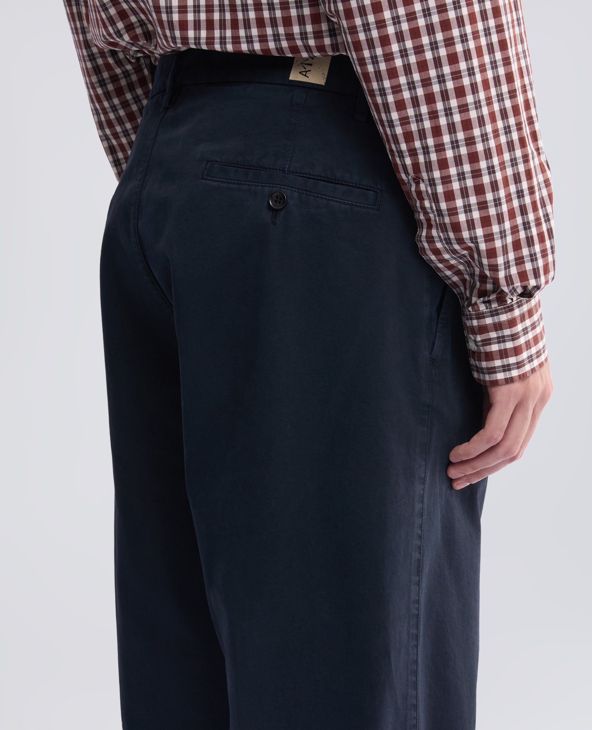 PANTALONE MONO PINCE IN GABARDINA DI COTONE TINTO CAPO - BLU - ASPESI