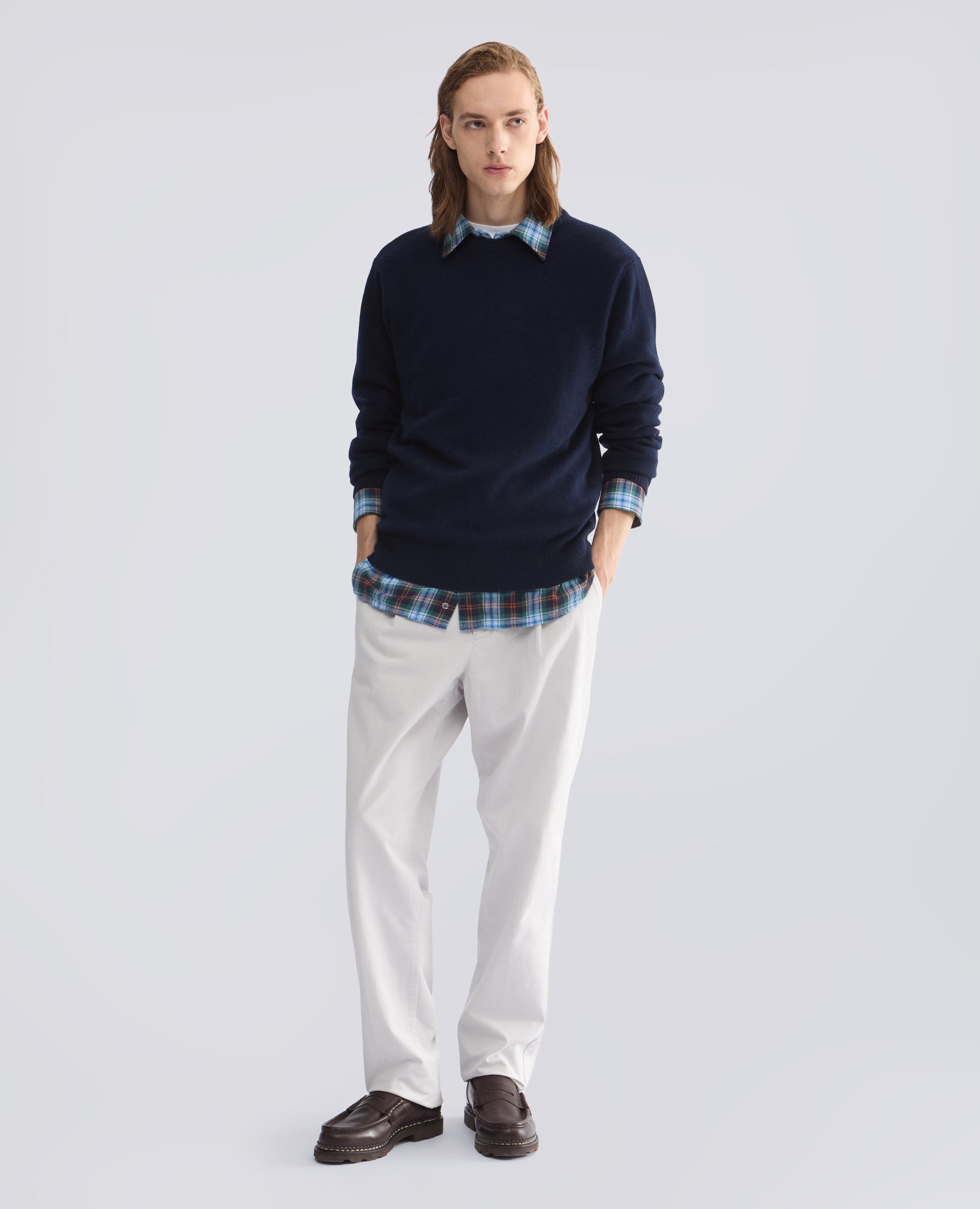 PANTALONE MONO PINCE IN GABARDINA DI COTONE TINTO CAPO - GRIGIO - ASPESI
