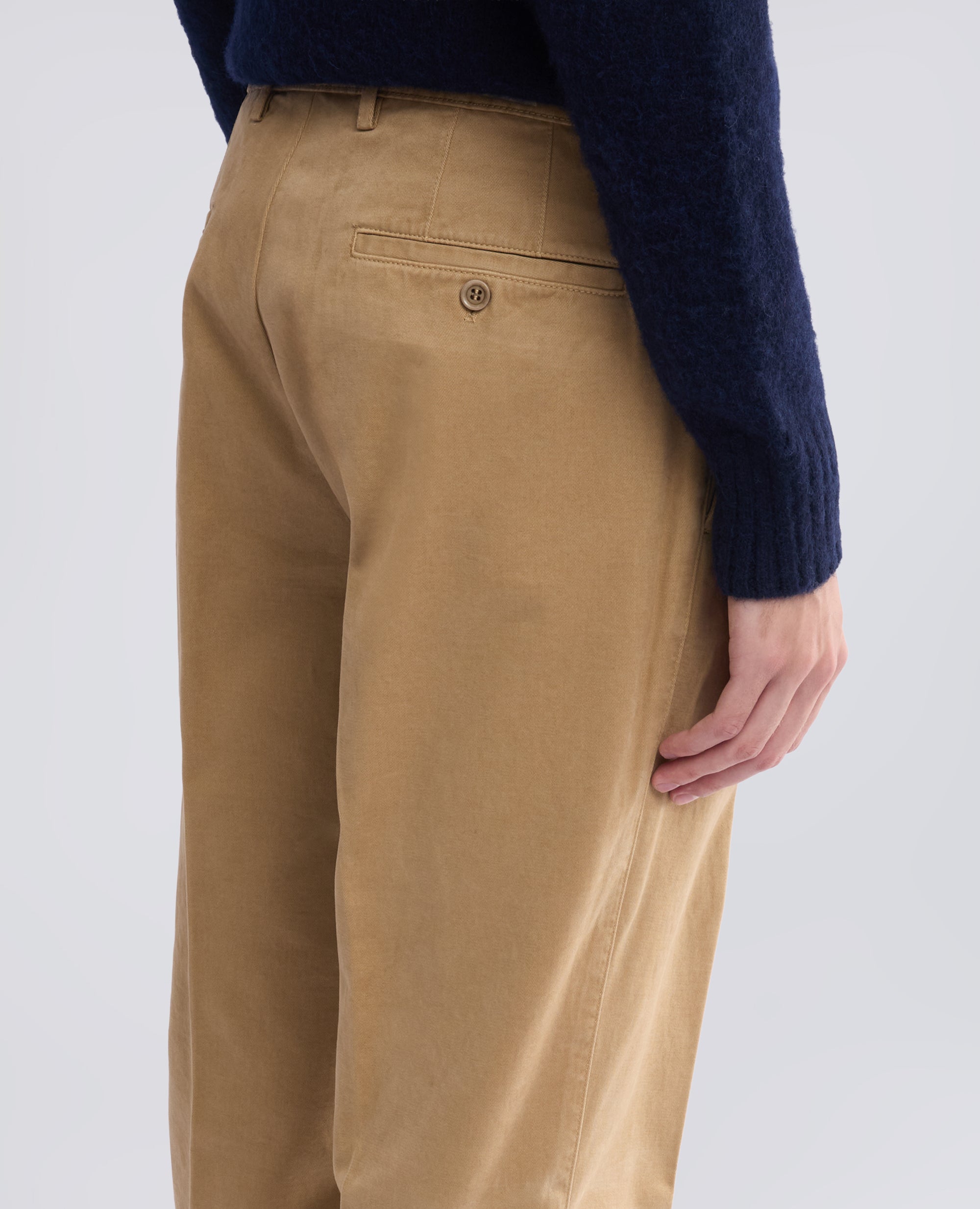 PANTALONE IN GABARDINA DI COTONE SMERIGLIATA, TINTO CAPO - BEIGE - ASPESI