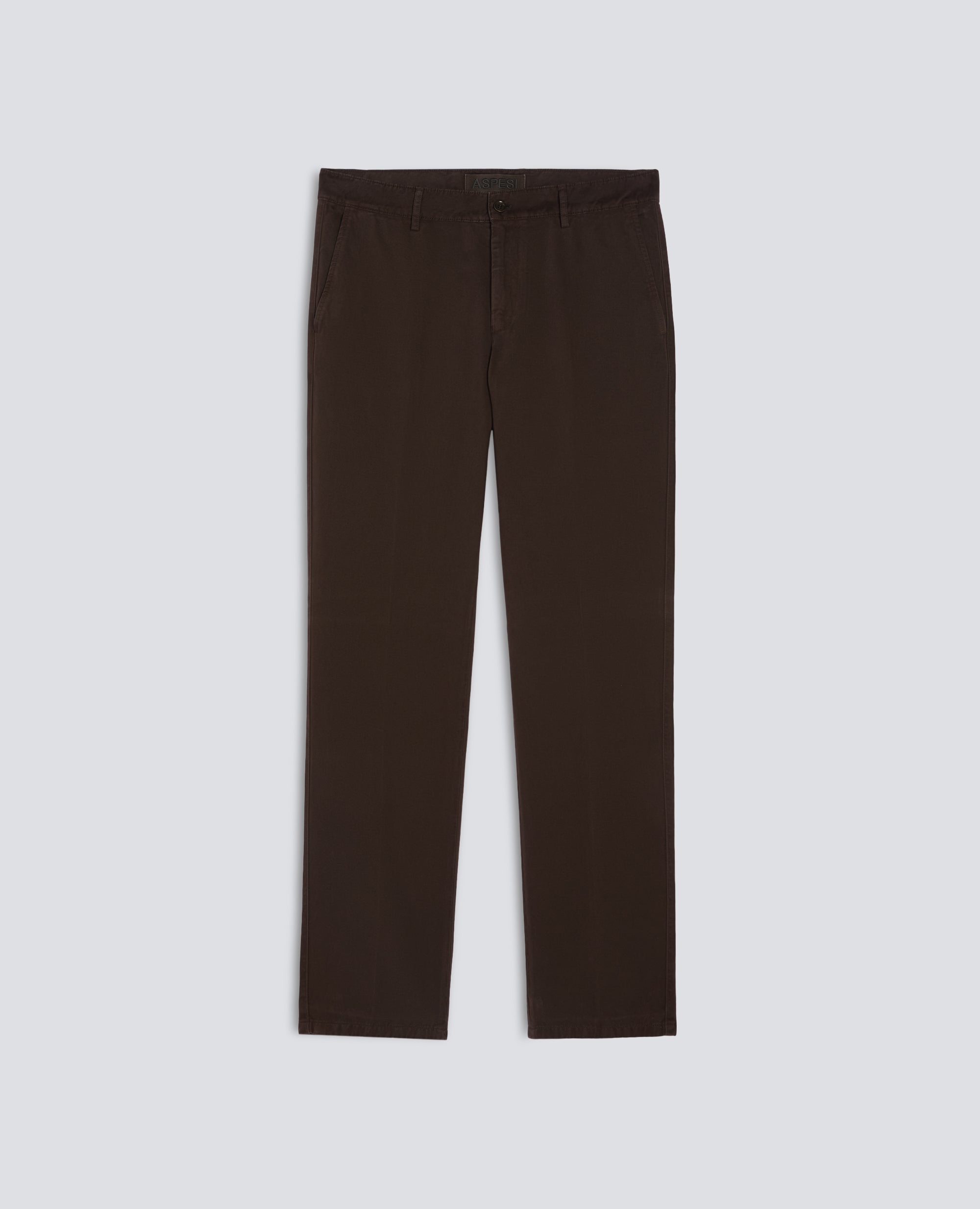 PANTALONE IN GABARDINA DI COTONE SMERIGLIATA, TINTO CAPO - MARRONE - ASPESI