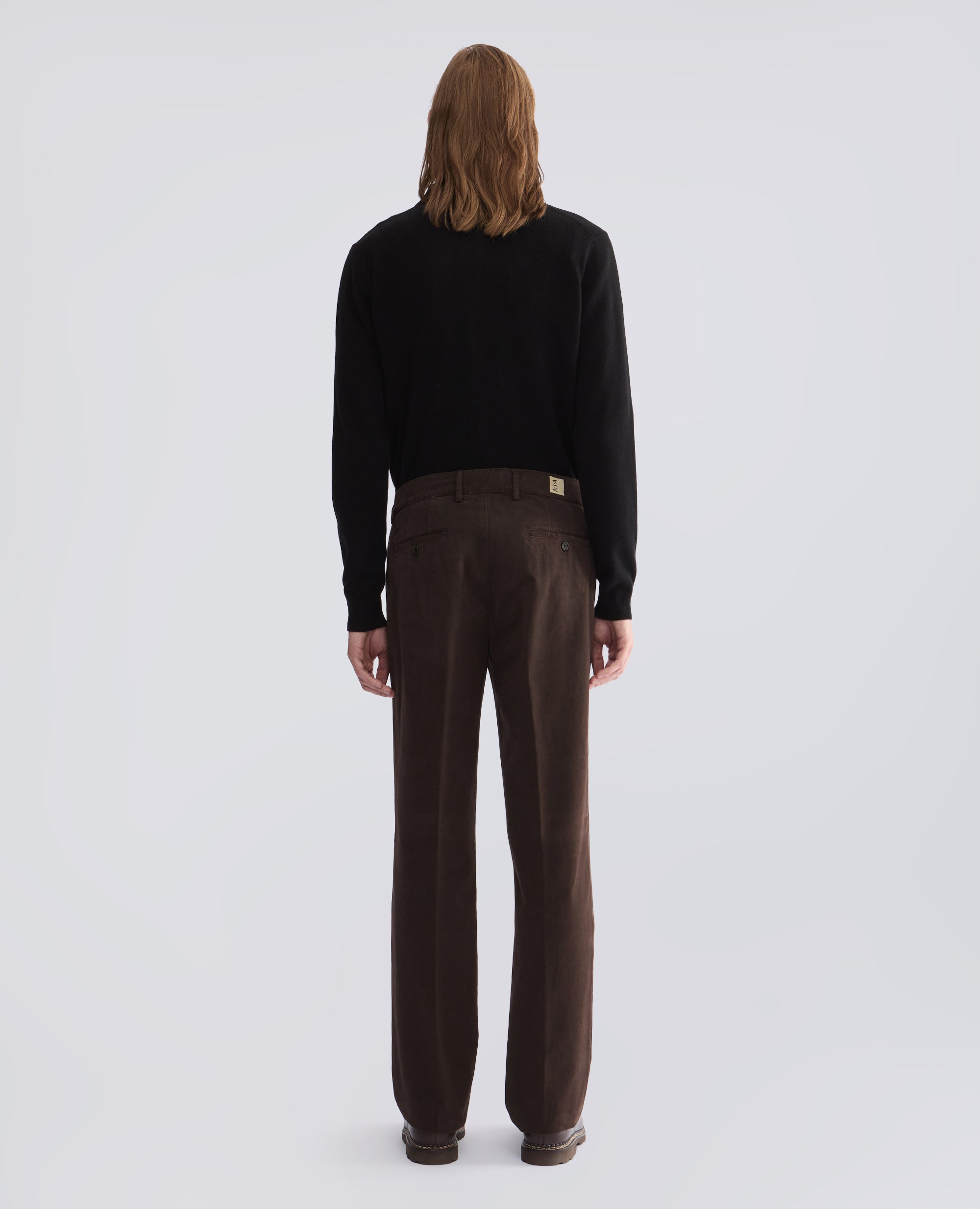 PANTALONE IN GABARDINA DI COTONE SMERIGLIATA, TINTO CAPO - MARRONE - ASPESI