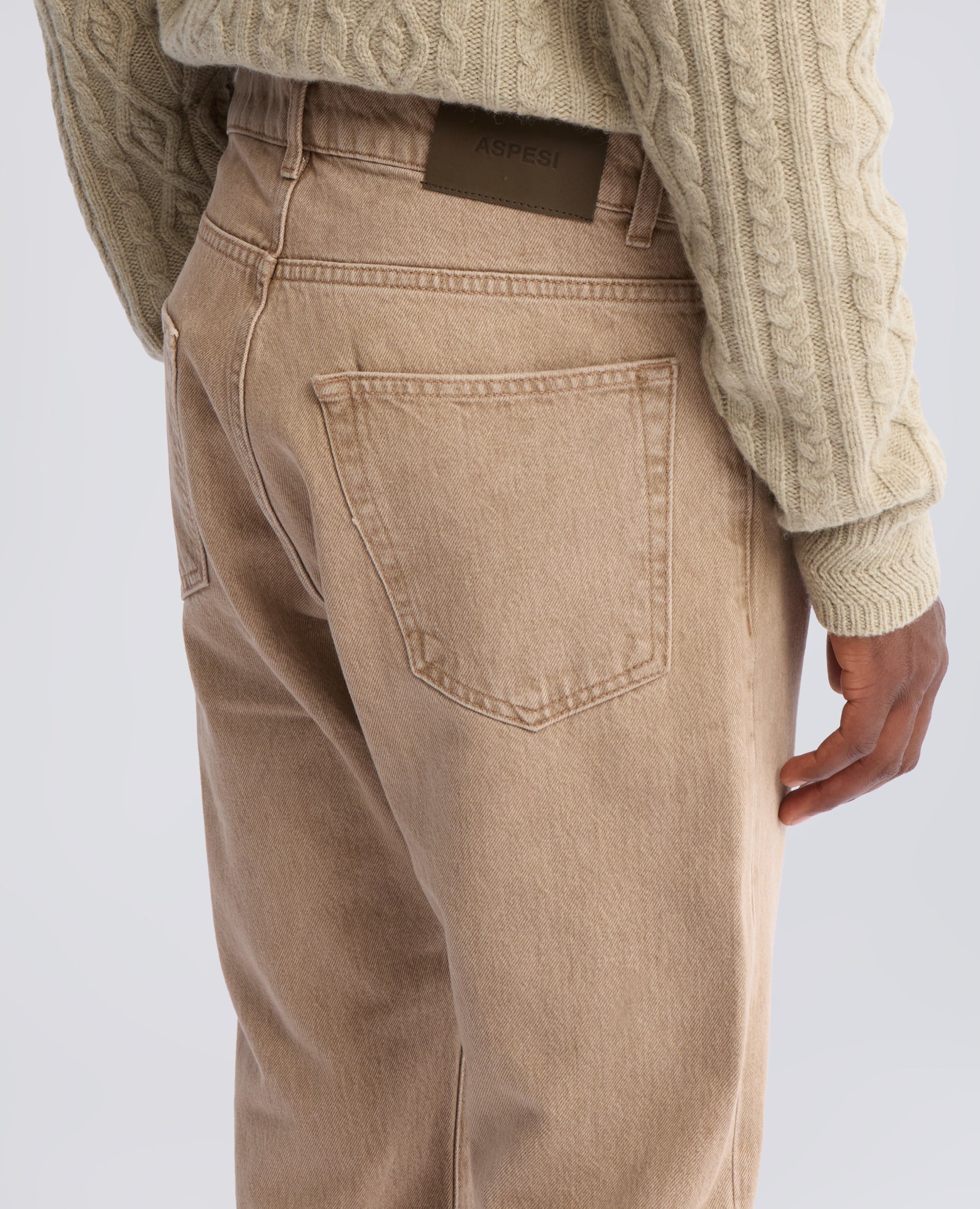 PANTALONE IN DENIM DI COTONE - BEIGE - ASPESI
