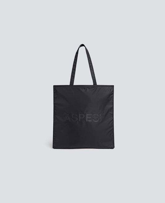 BORSA SHOPPING IN NYLON RICICLATO WR - NERO - ASPESI