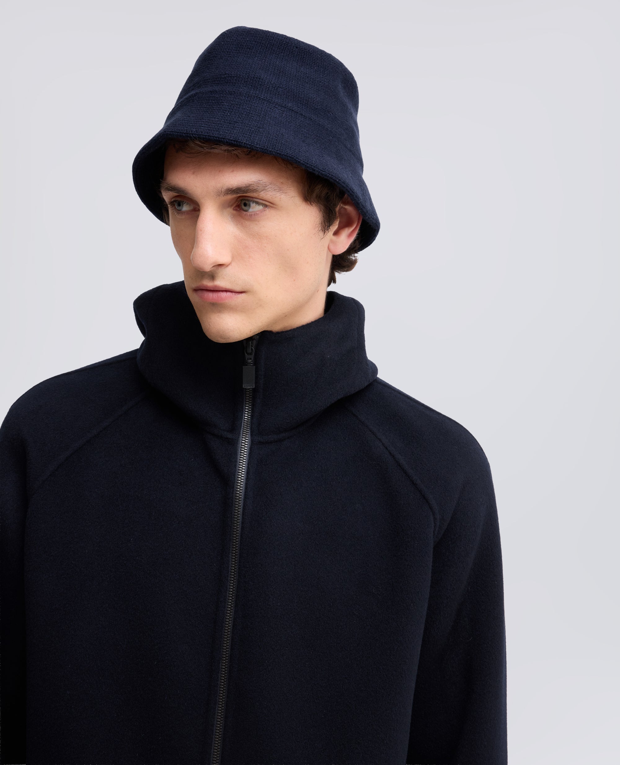 CAPPELLO IN LANA E CASHMERE - BLU - ASPESI