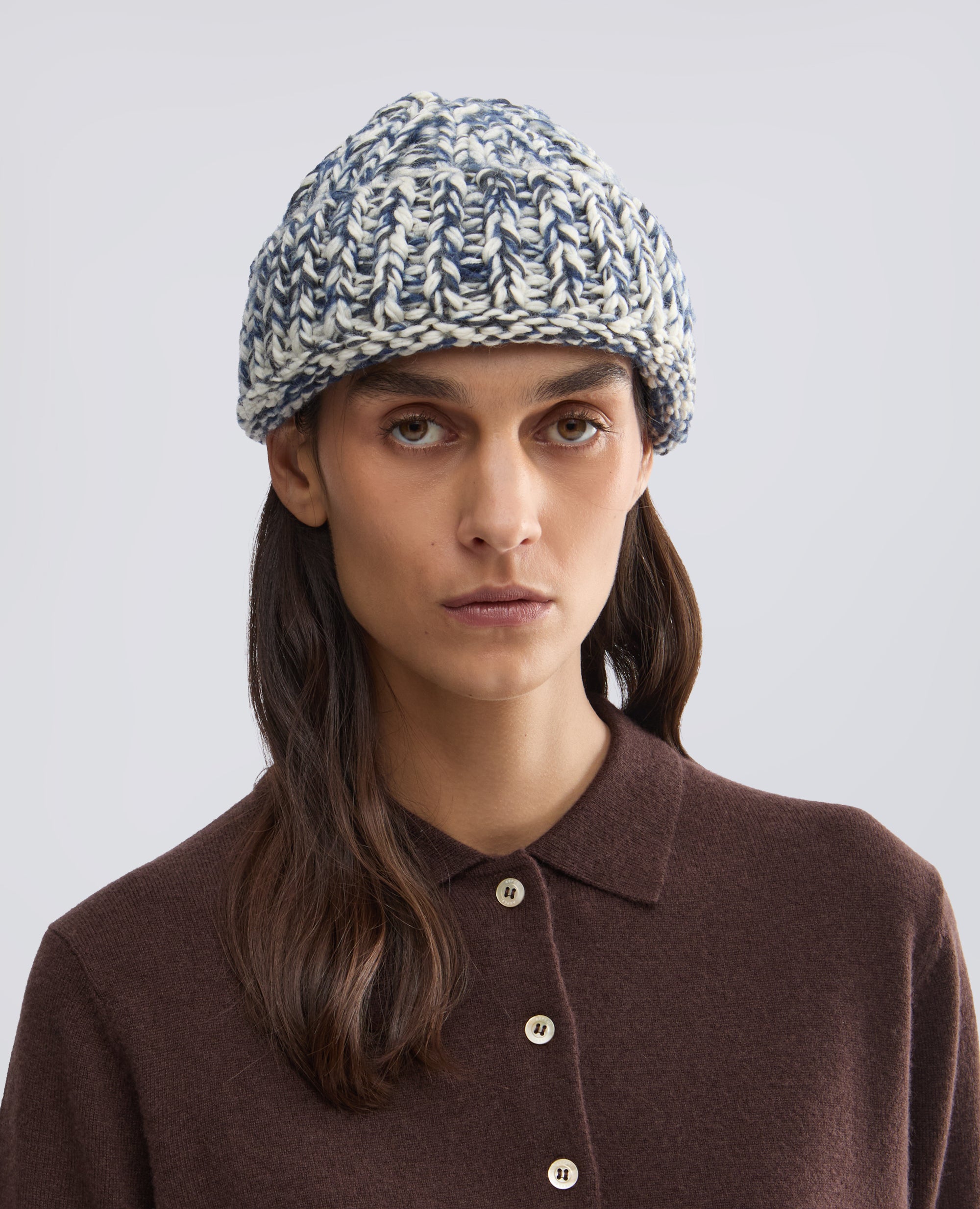 CAPPELLO LAVORATO A MANO IN FILATO DI LANA VERGINE E MOHAIR - MULTICOLOR - ASPESI