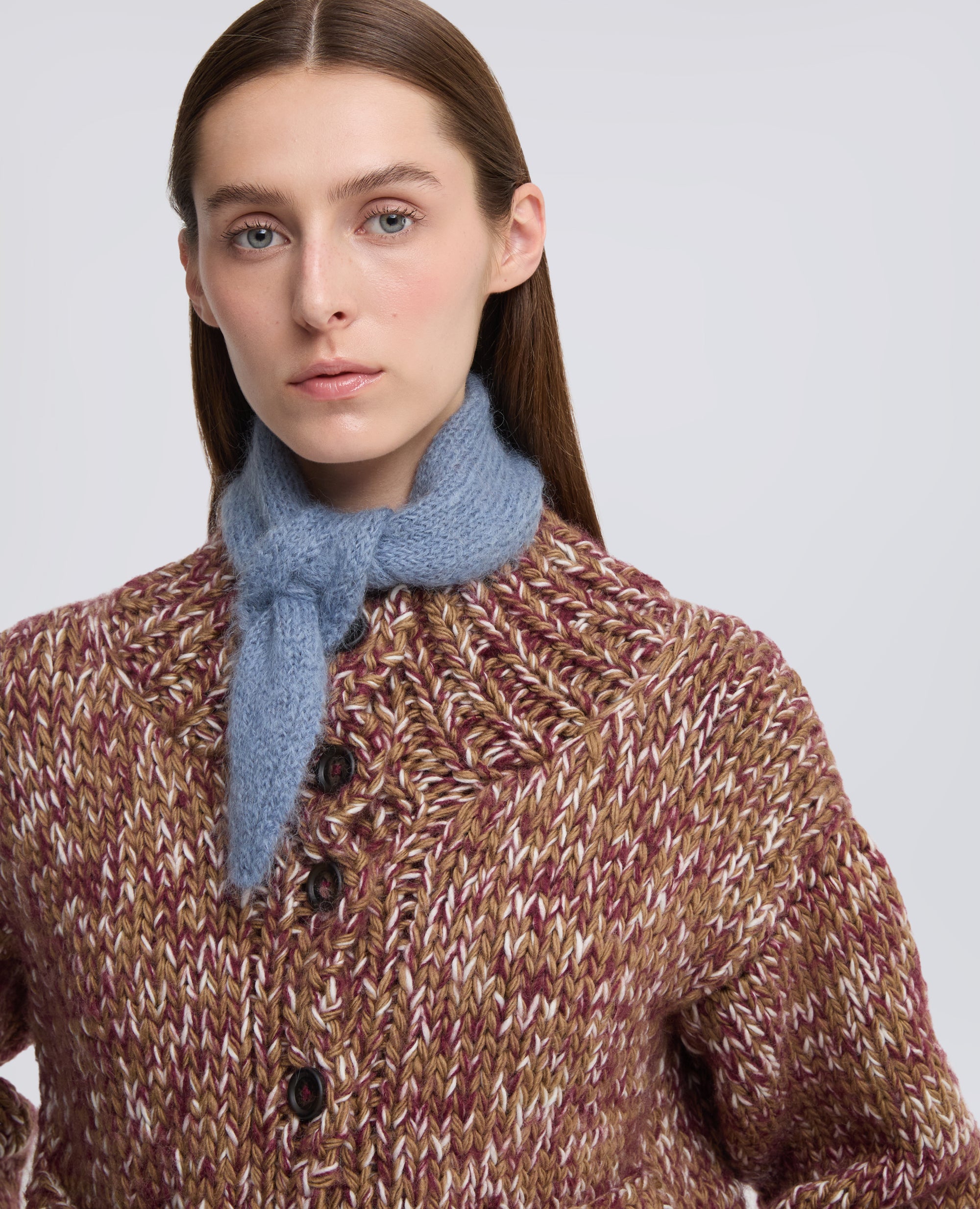 KLEINES TUCH AUS MOHAIR UND WOLLE - AZZURRO - ASPESI