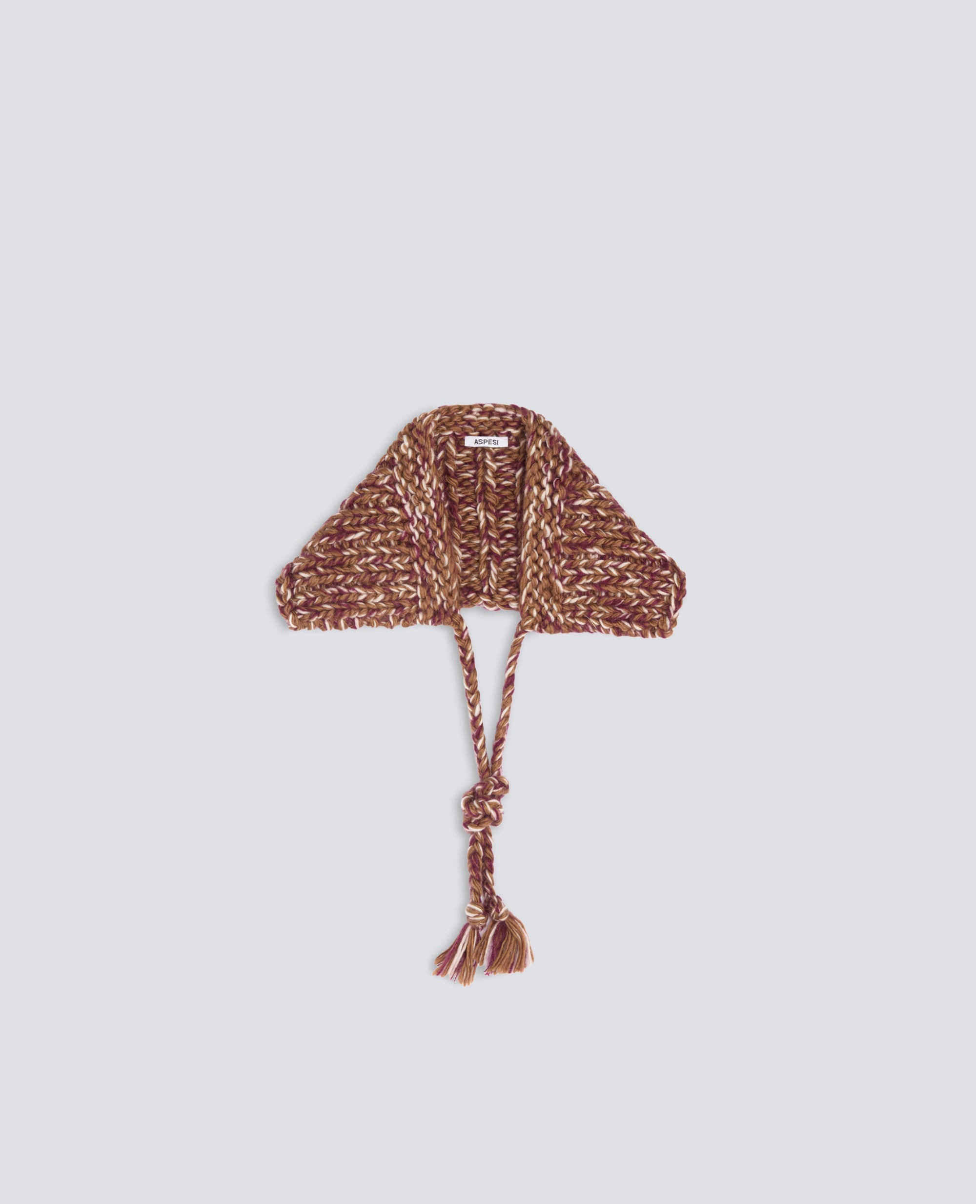 COLLETTO FATTO A MANO IN MOHAIR CON LACCI A TRECCIA - BEIGE - ASPESI