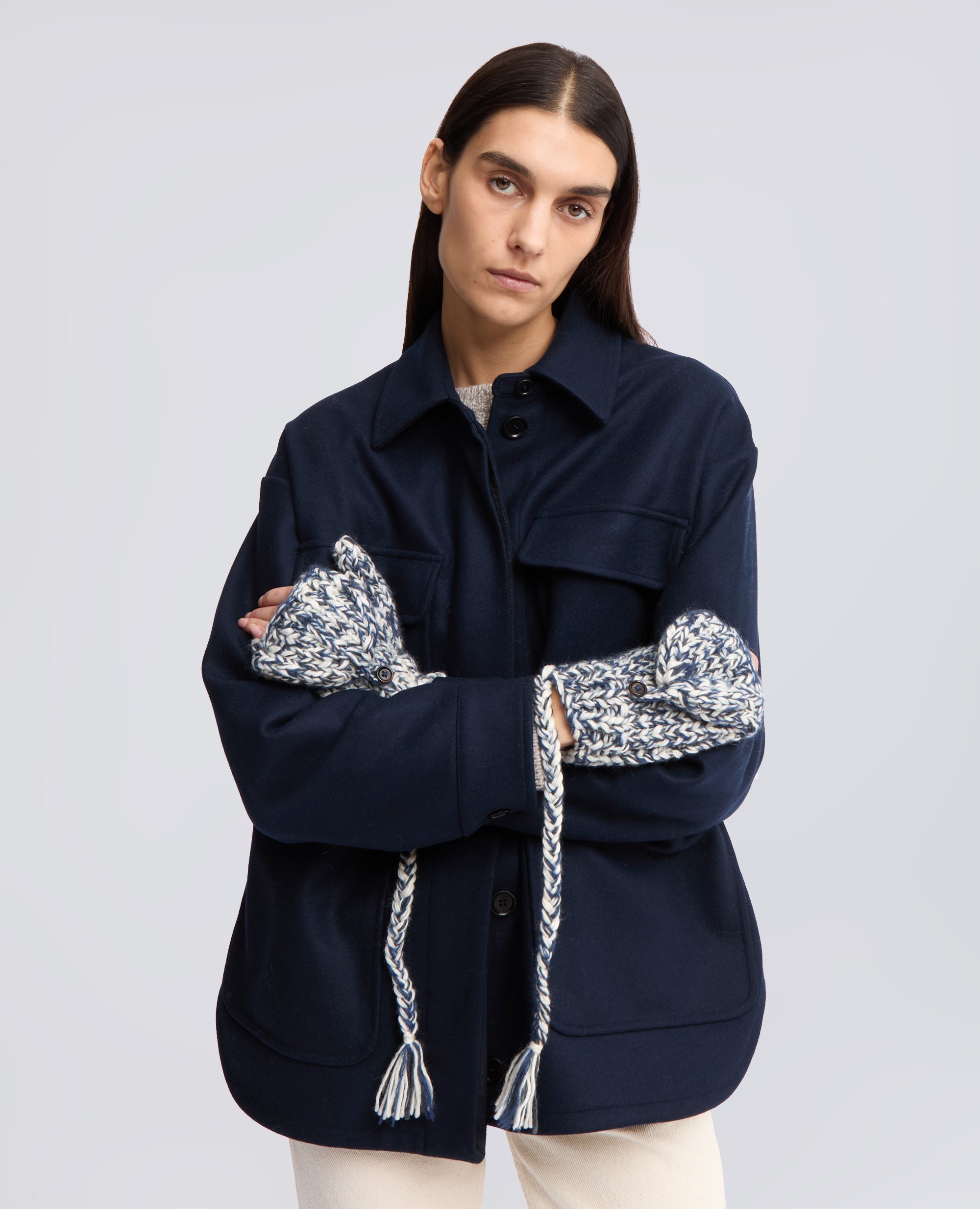 MUFFOLE APRIBILI IN LANA VERGINE E MOHAIR FATTE A MANO - MULTICOLOR - ASPESI