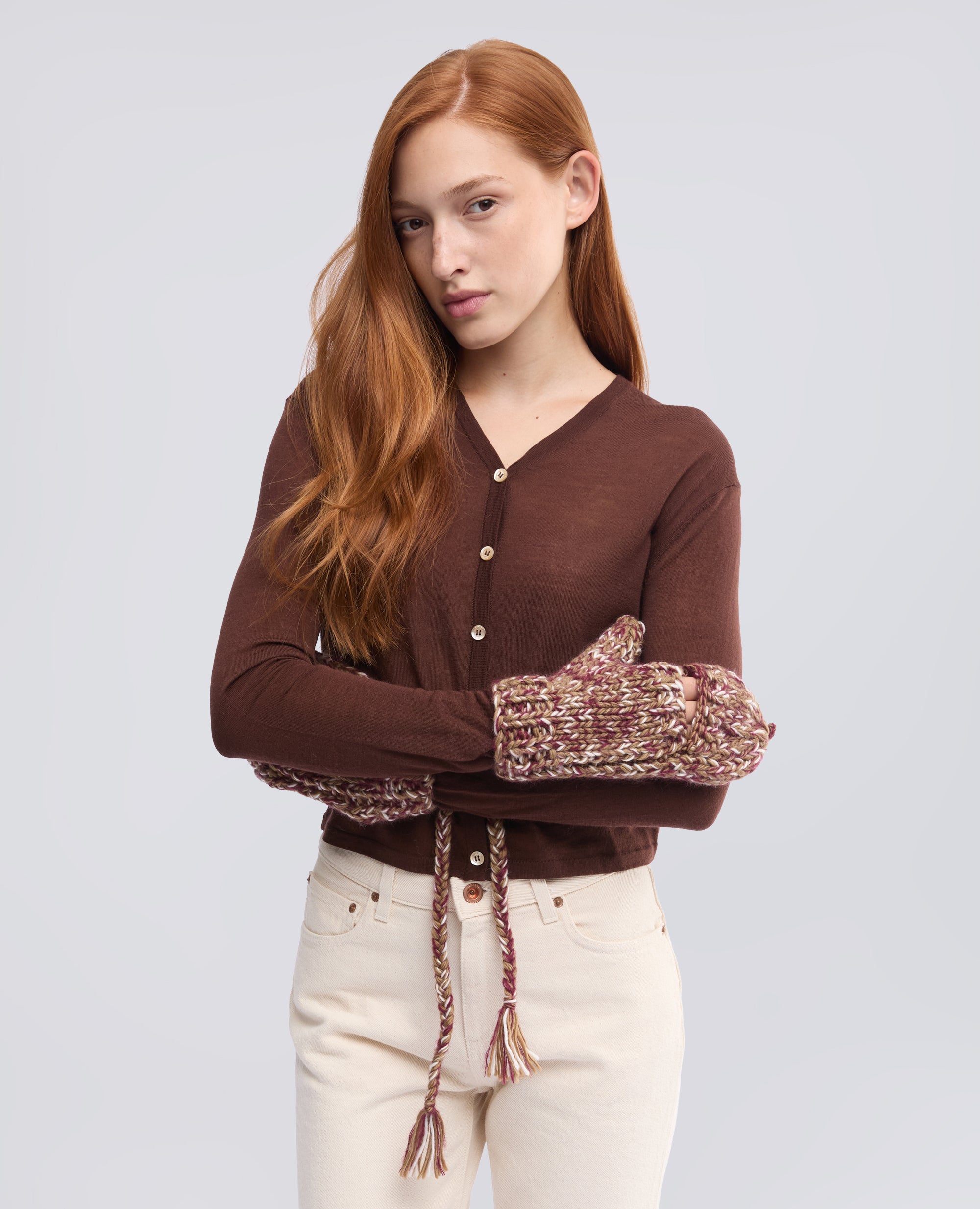 MOFFOLE FATTE A MANO IN LANA VERGINE E MOHAIR - BEIGE - ASPESI