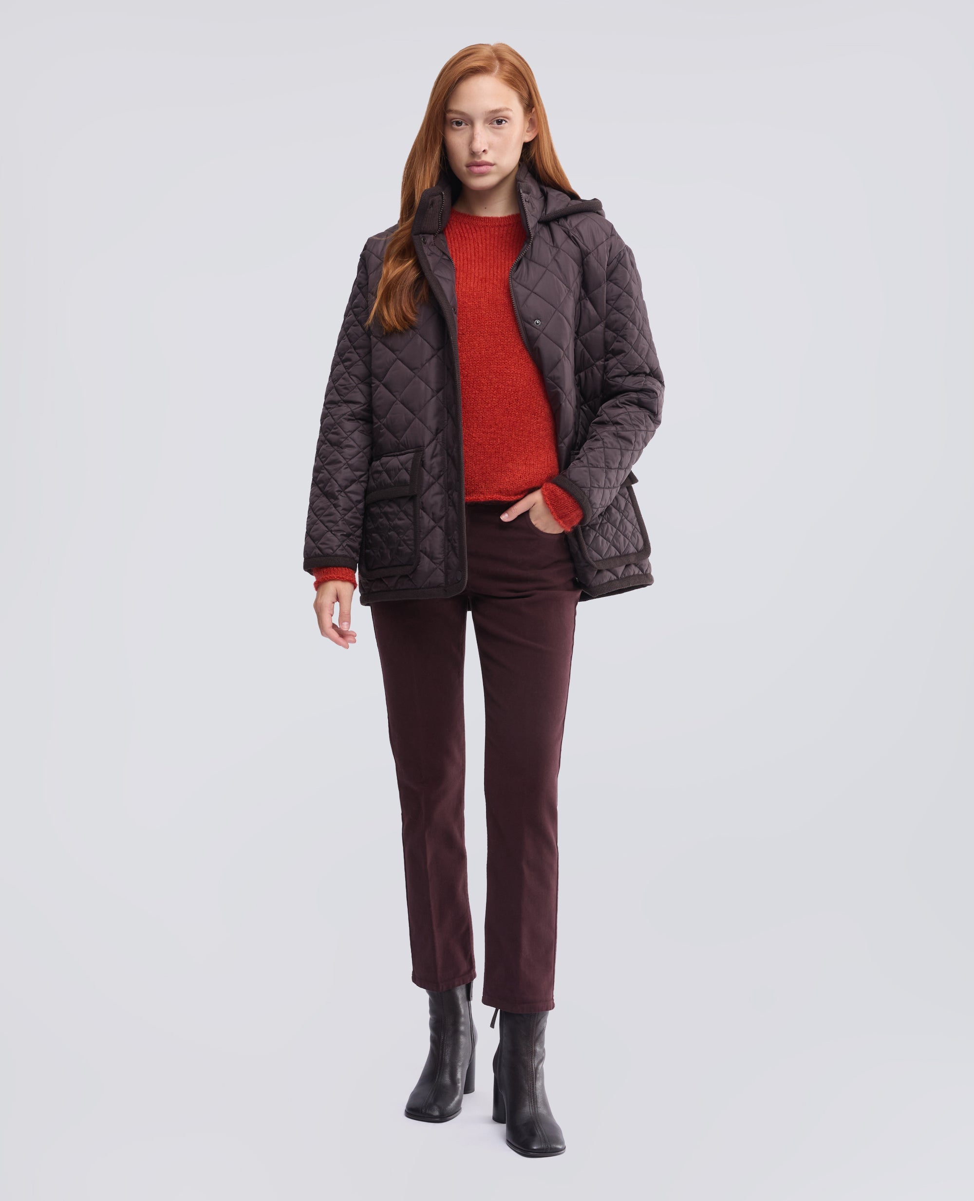 PANTALONE IN FUSTAGNO STRETCH - ROSSO - ASPESI