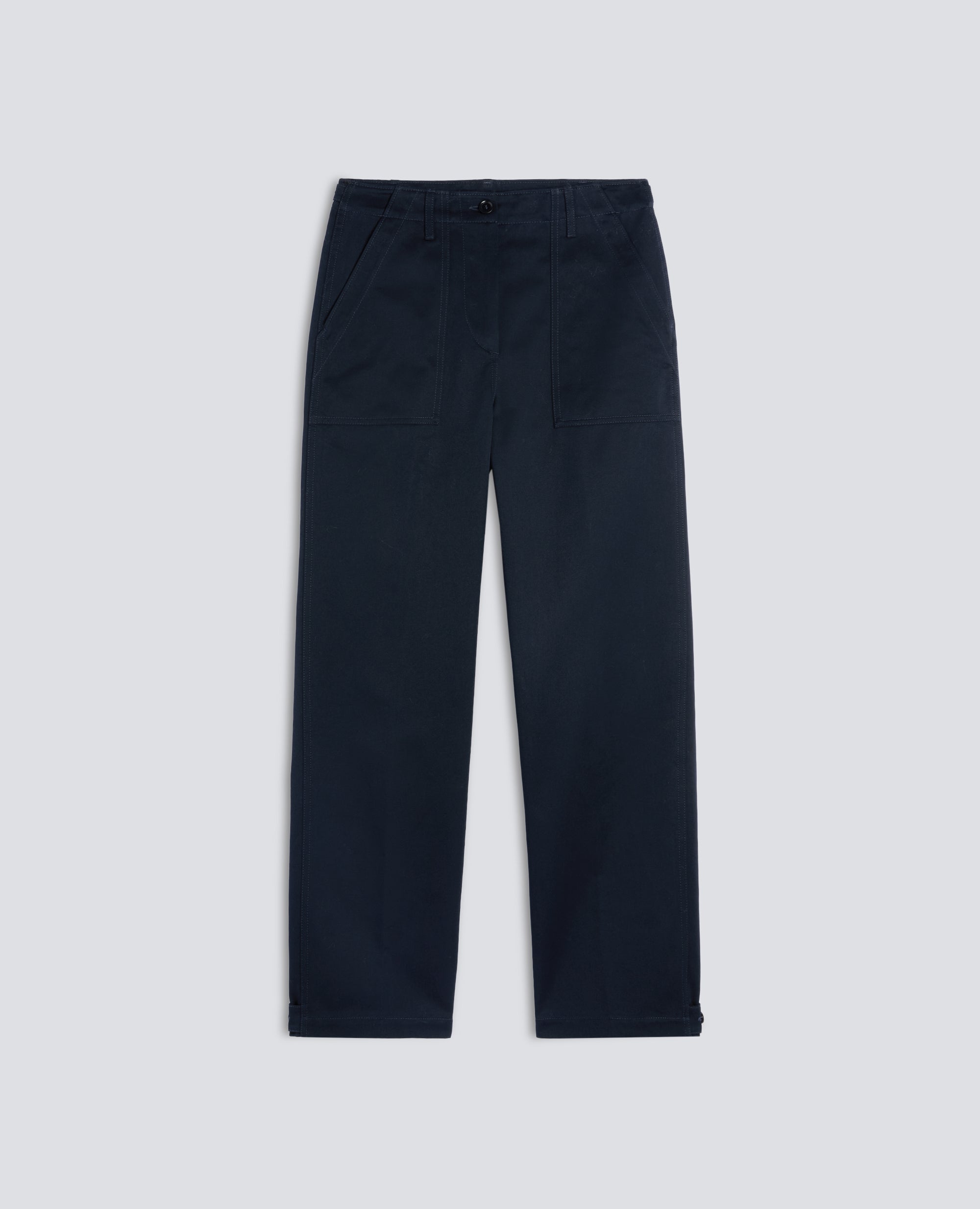 PANTALONE IN GABARDINA DI COTONE TINTO DI PEZZA - BLU - ASPESI