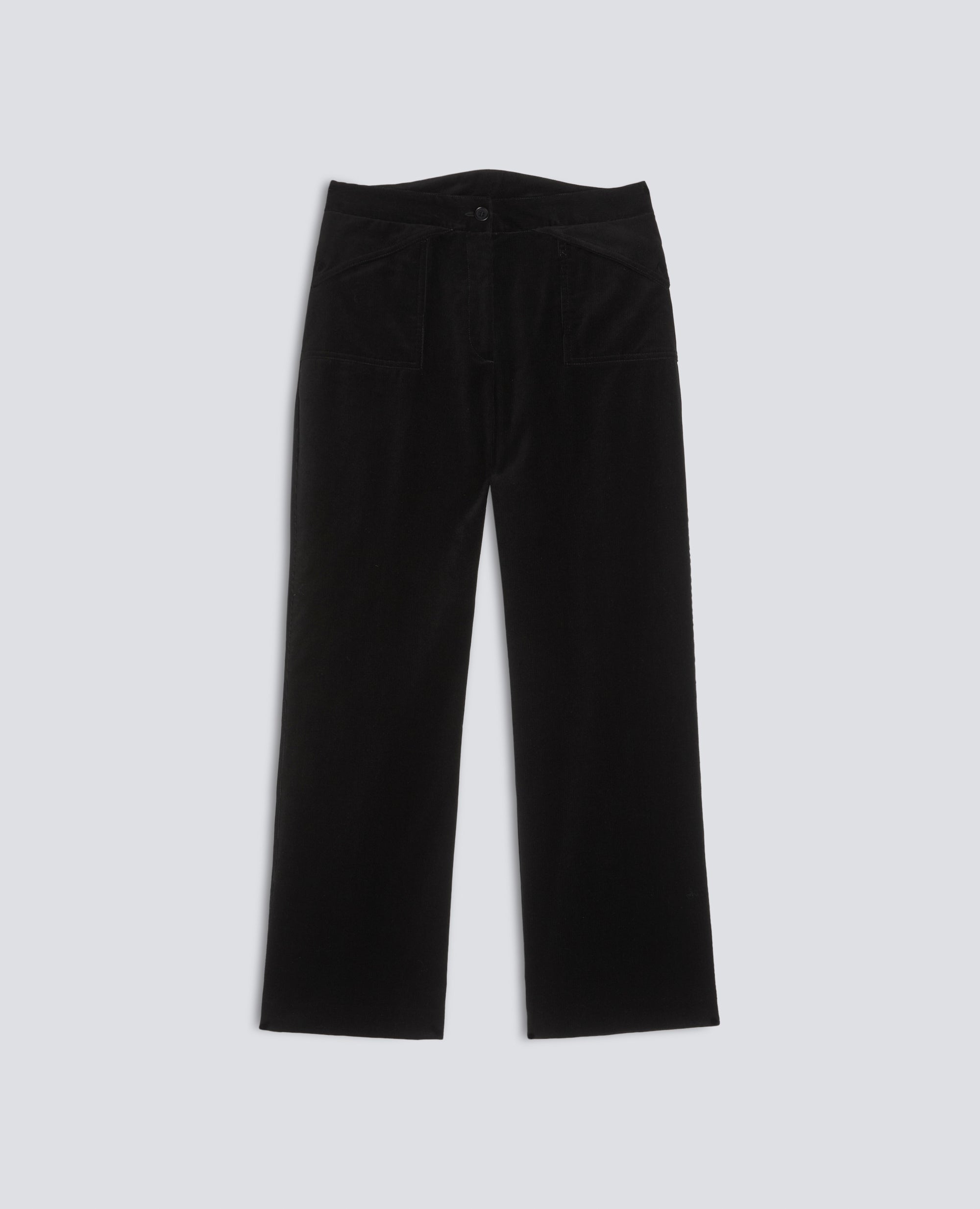 PANTALONE A VITA ALTA IN VELLUTO 1000 RIGHE DI COTONE COMFORT - NERO - ASPESI