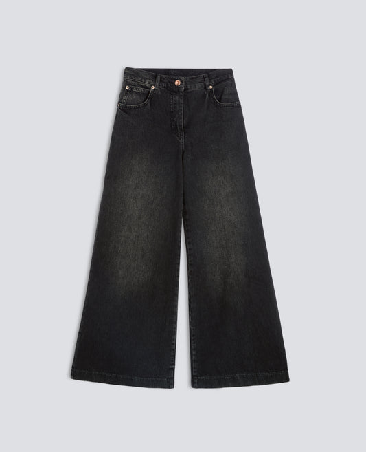 HOSE AUS BAUMWOLL-DENIM - SCHWARZ - ASPESI