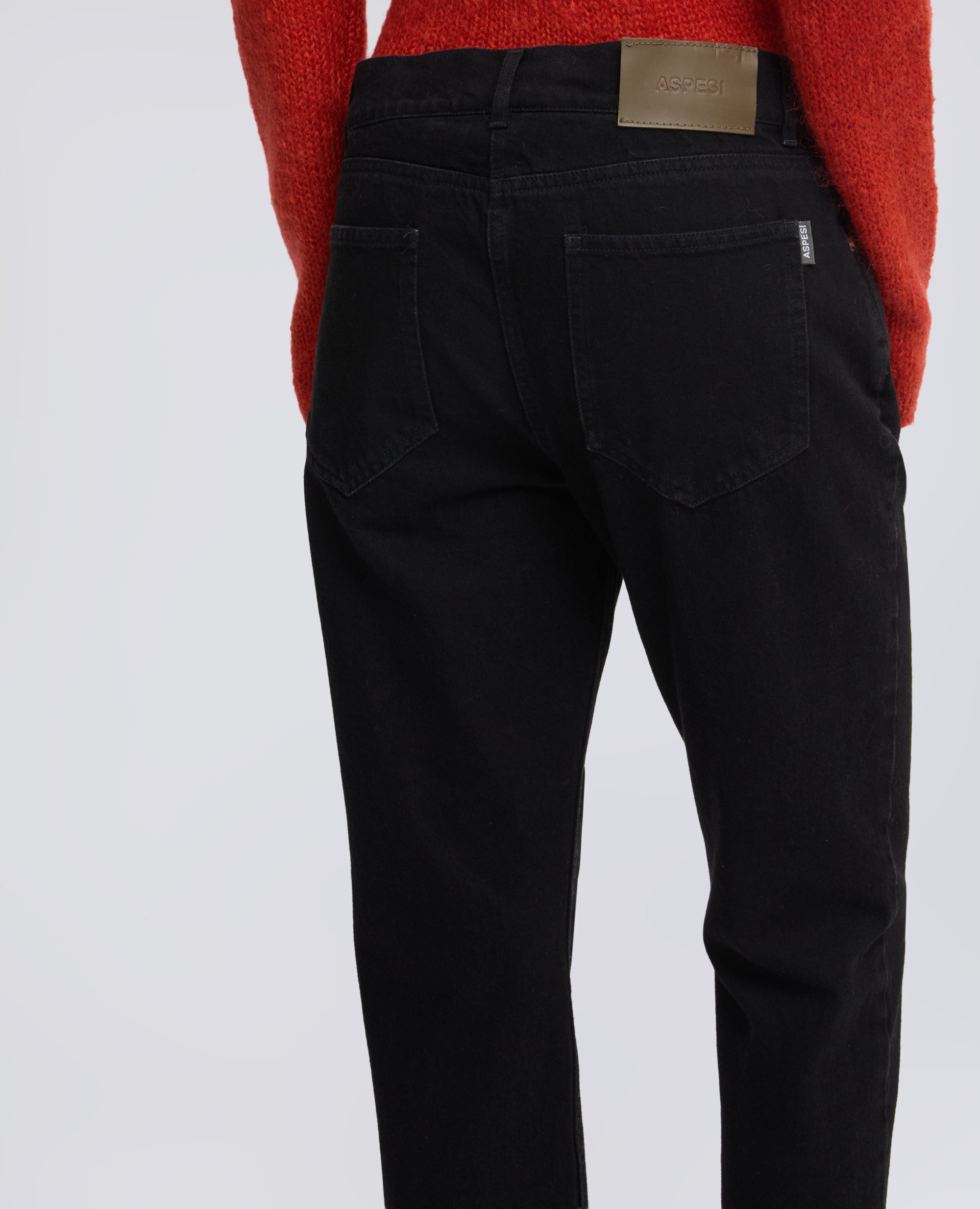 PANTALONE A VITA BASSA IN DENIM DI COTONE - NERO - ASPESI