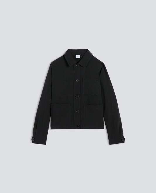 CHAQUETA BOXY DE CREPE CADY - NERO - ASPESI