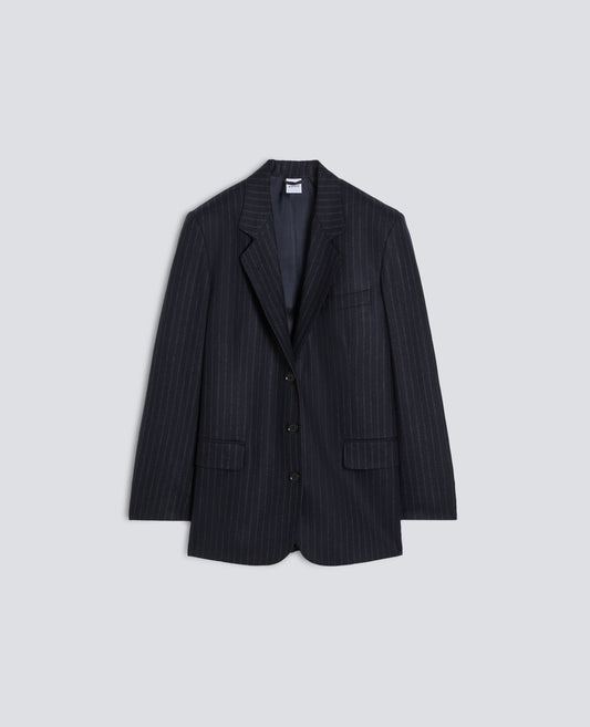 SILK AND VIRGIN WOOL JACKET - BLU - ASPESI