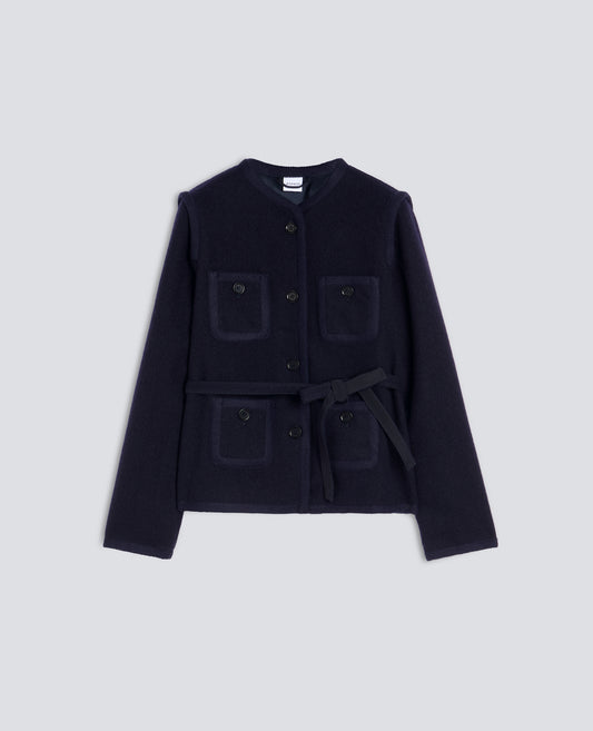 CHAQUETA DE LANA SHETLAND - BLU - ASPESI
