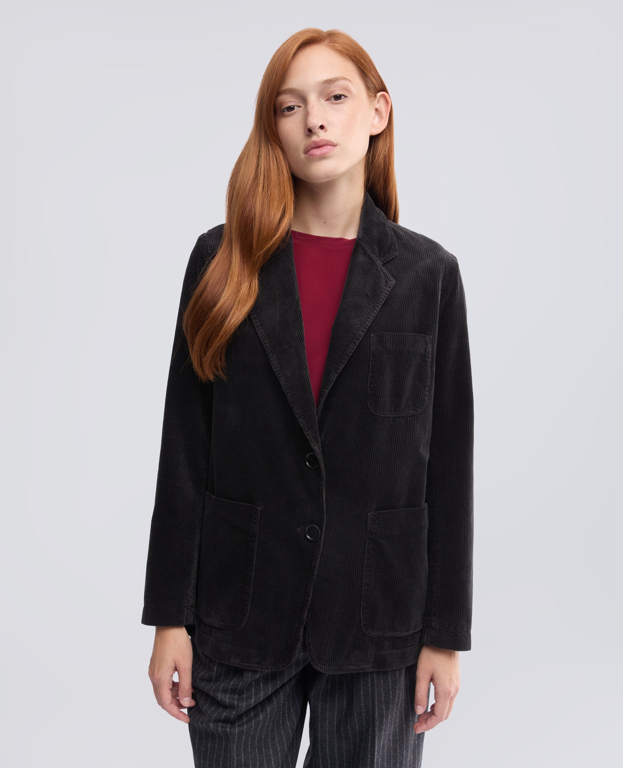 JACKE AUS CORDSAMT - BRAUN - ASPESI