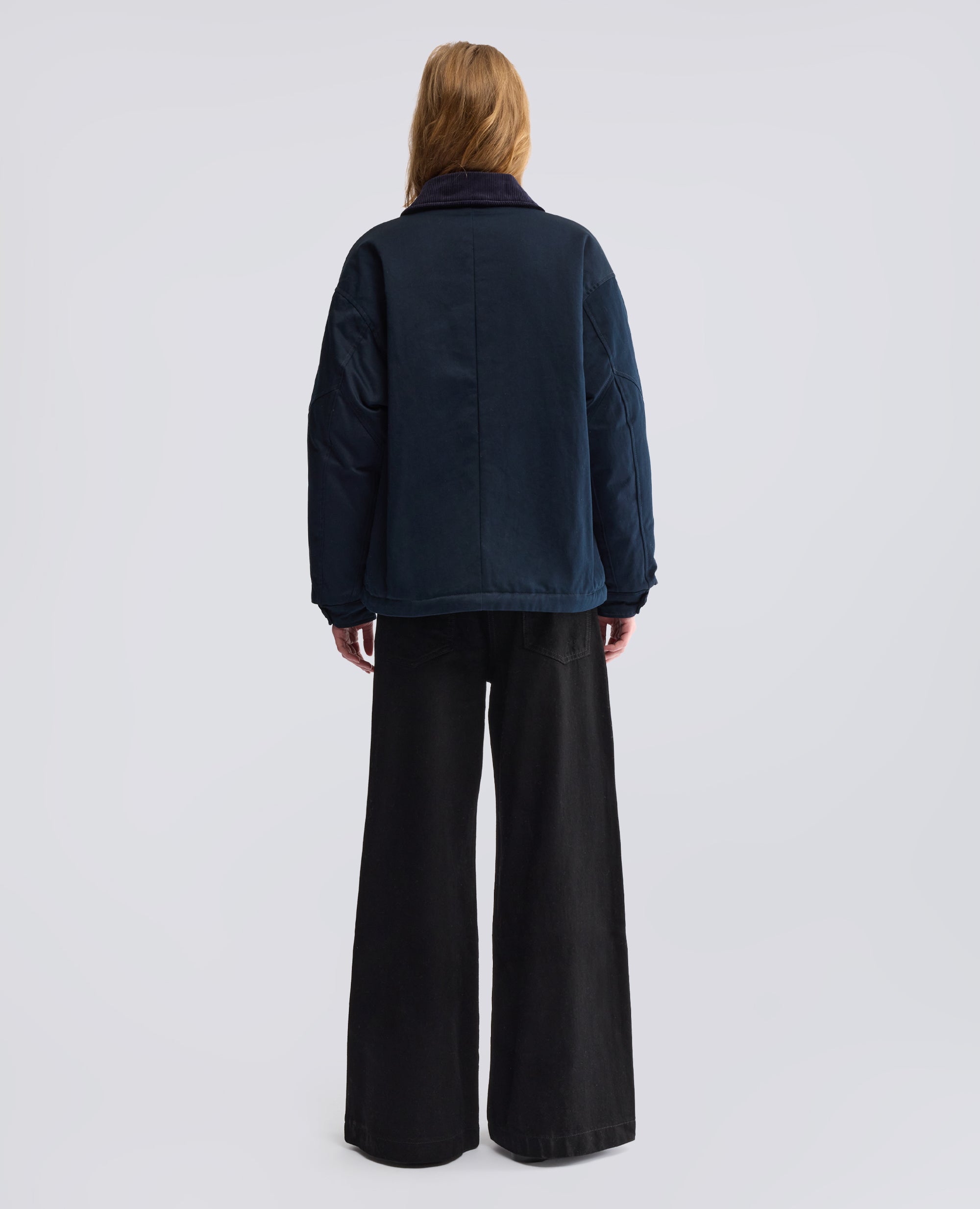 WATTIERTE JACKE AUS BAUMWOLL-GABARDINE - BLAU - ASPESI
