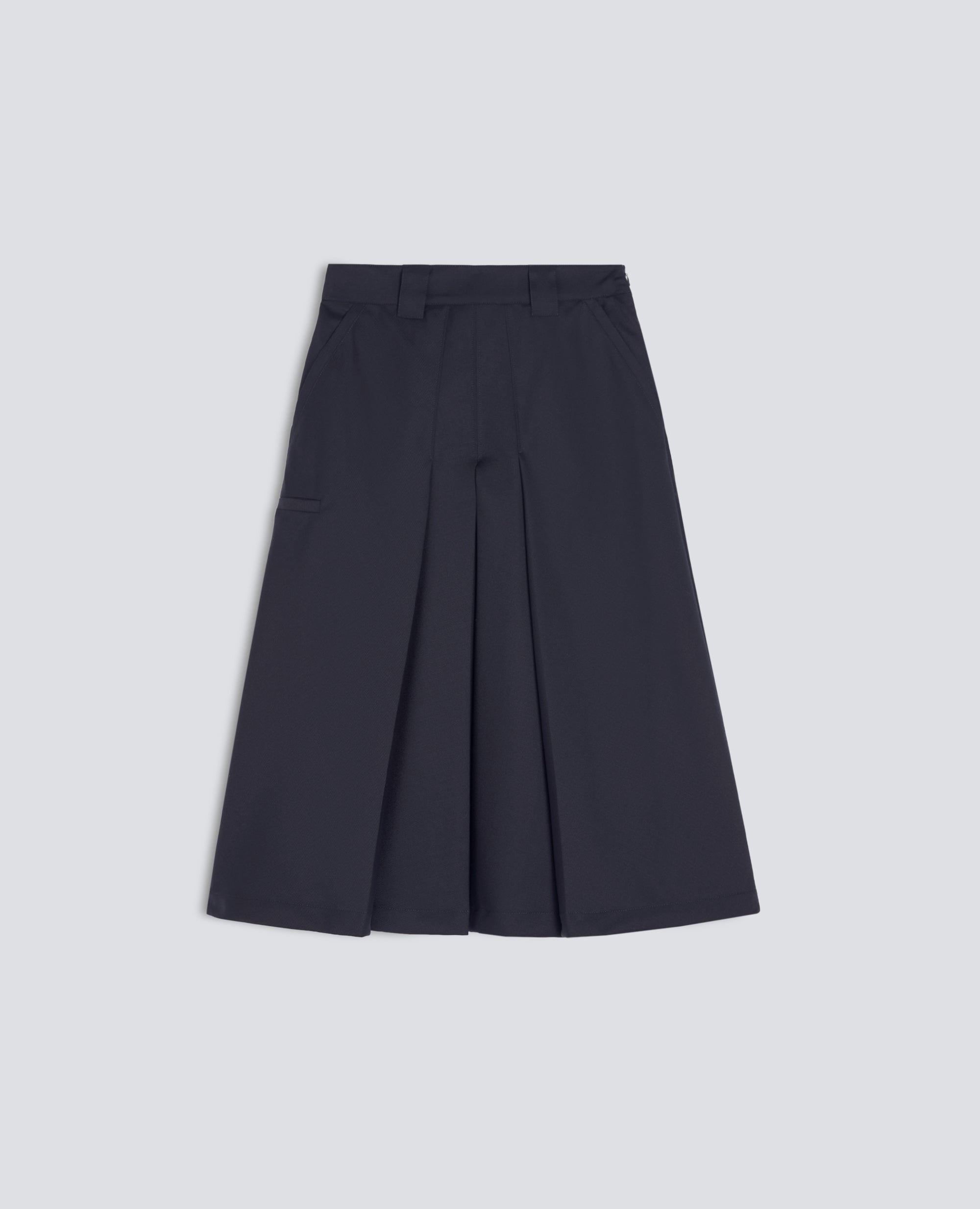 FALDA DE GABARDINA DE LANA VIRGEN - AZUL - ASPESI