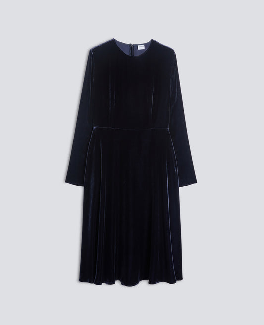 VELVET MIDI DRESS - BLU - ASPESI