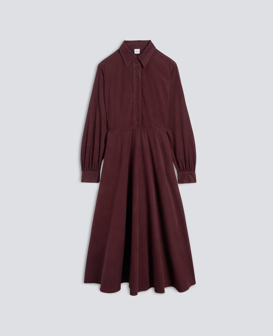 CORDUROY MIDI DRESS - ROSSO - ASPESI
