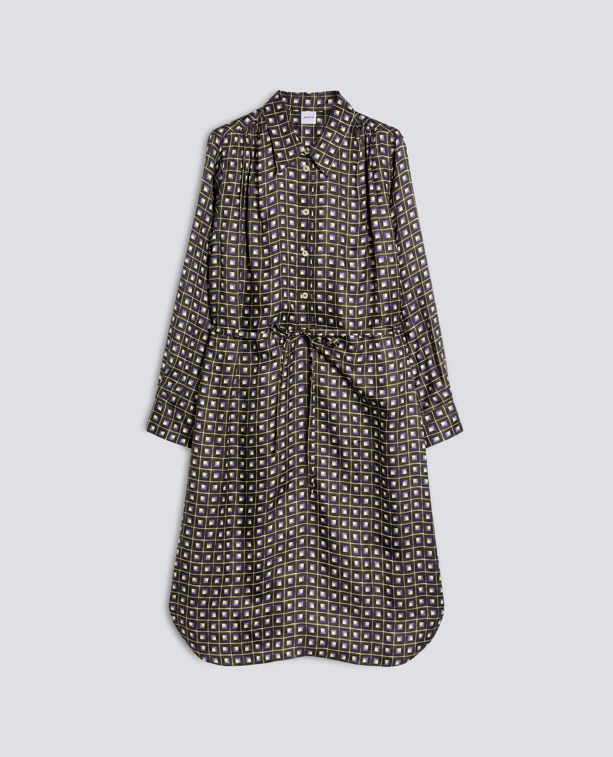 ABITO IN TWILL DI VISCOSA E SETA STAMPATO - MULTICOLOR - ASPESI