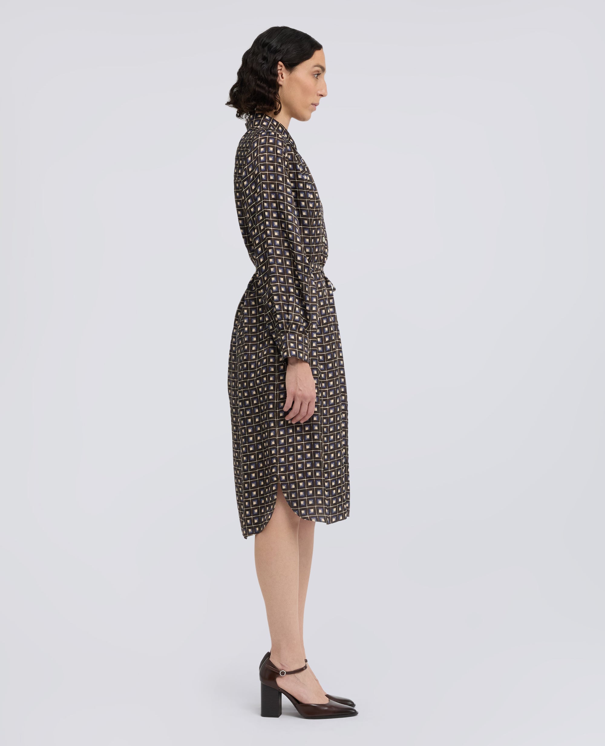 ABITO IN TWILL DI VISCOSA E SETA STAMPATO - MULTICOLOR - ASPESI