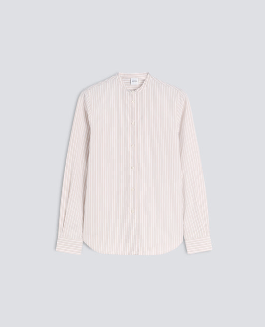 STRIPED COTTON POPLIN SHIRT - BEIGE - ASPESI