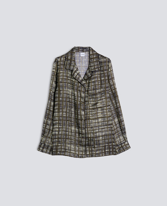 CAMICIA PIGIAMA IN TWILL DI VISCOSA E SETA STAMPATO - MULTICOLOR - ASPESI