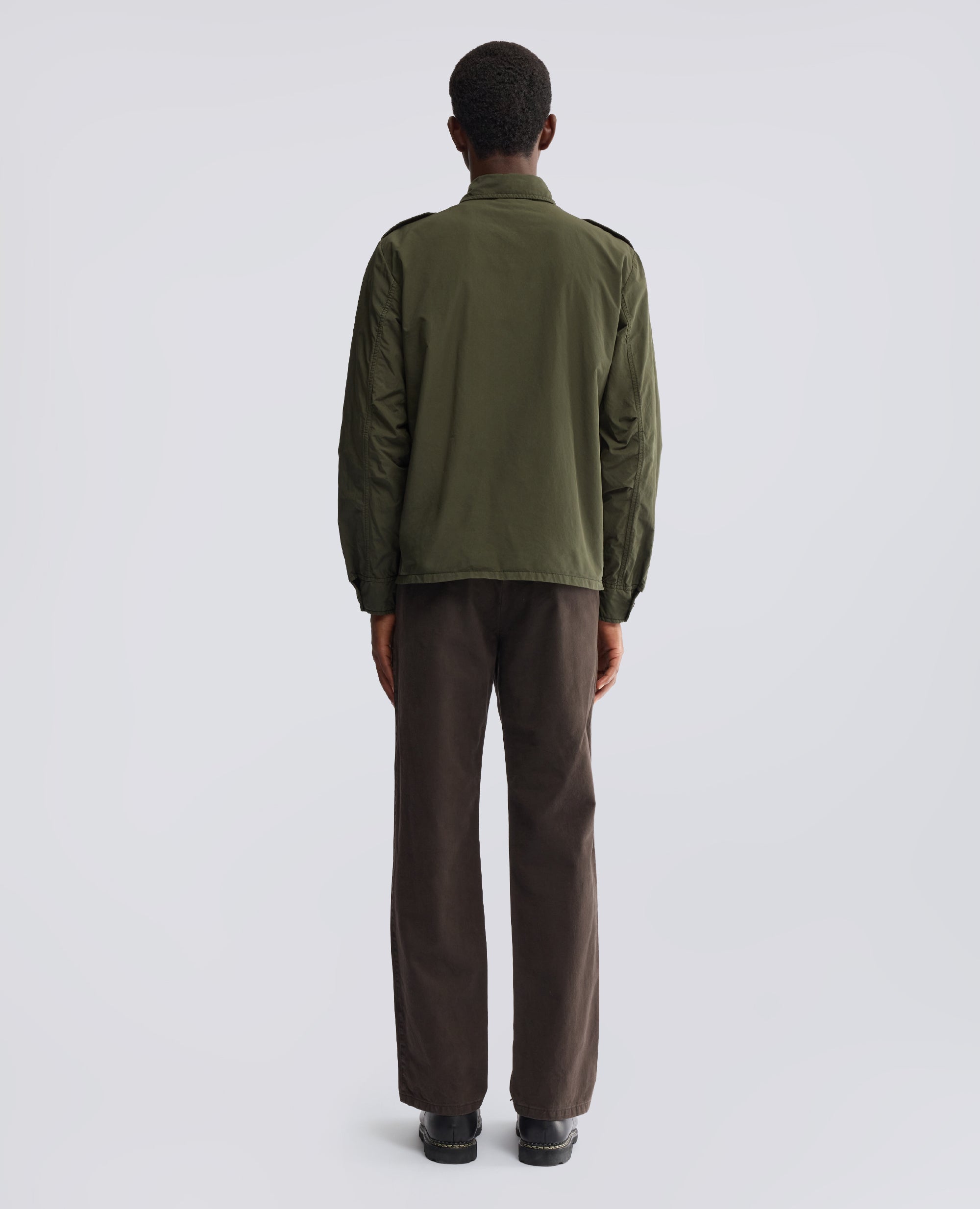 GARMENT-DYED UNLINED COMPACT NYLON BLEND MILITARY SHIRT - GREEN - ASPESI
