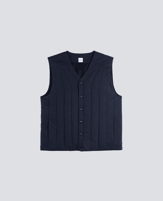 GILET IN POPELINE E NYLON STRETCH - BLU - ASPESI