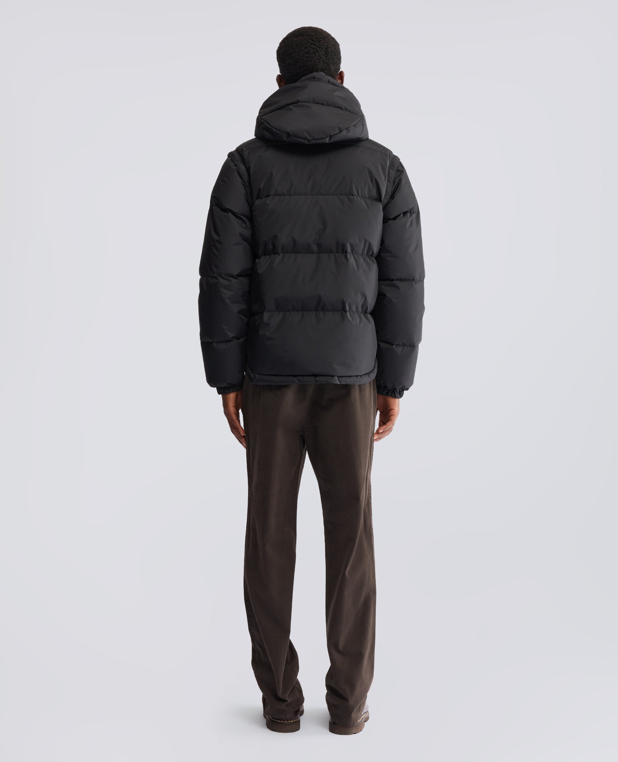 GIUBBOTTO IN TAFFETAS DI NYLON TRASFORMABILE A GILET CON MANICHE STACCABILI - NERO - ASPESI