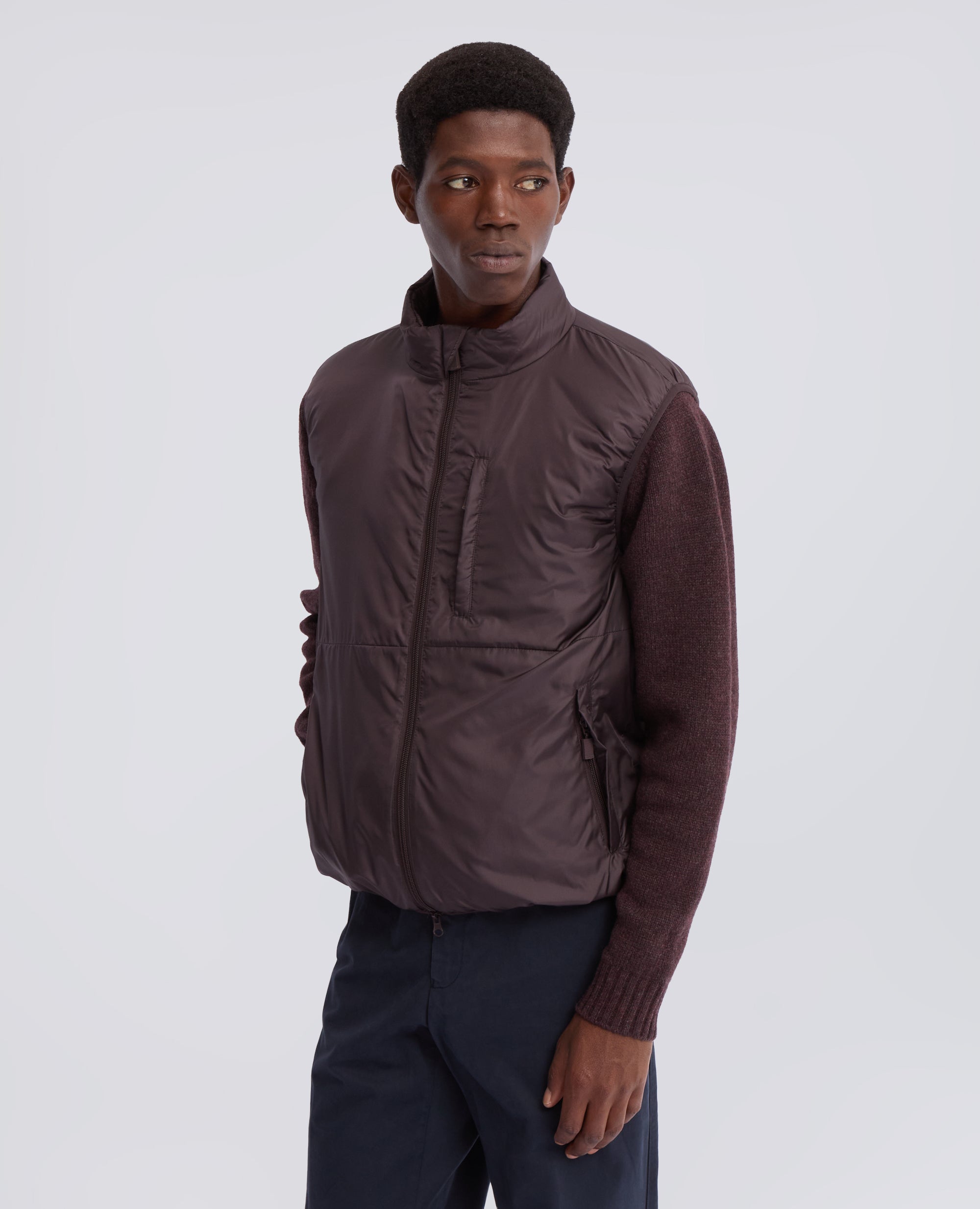 GILET JIL IN NYLON - MARRONE - ASPESI