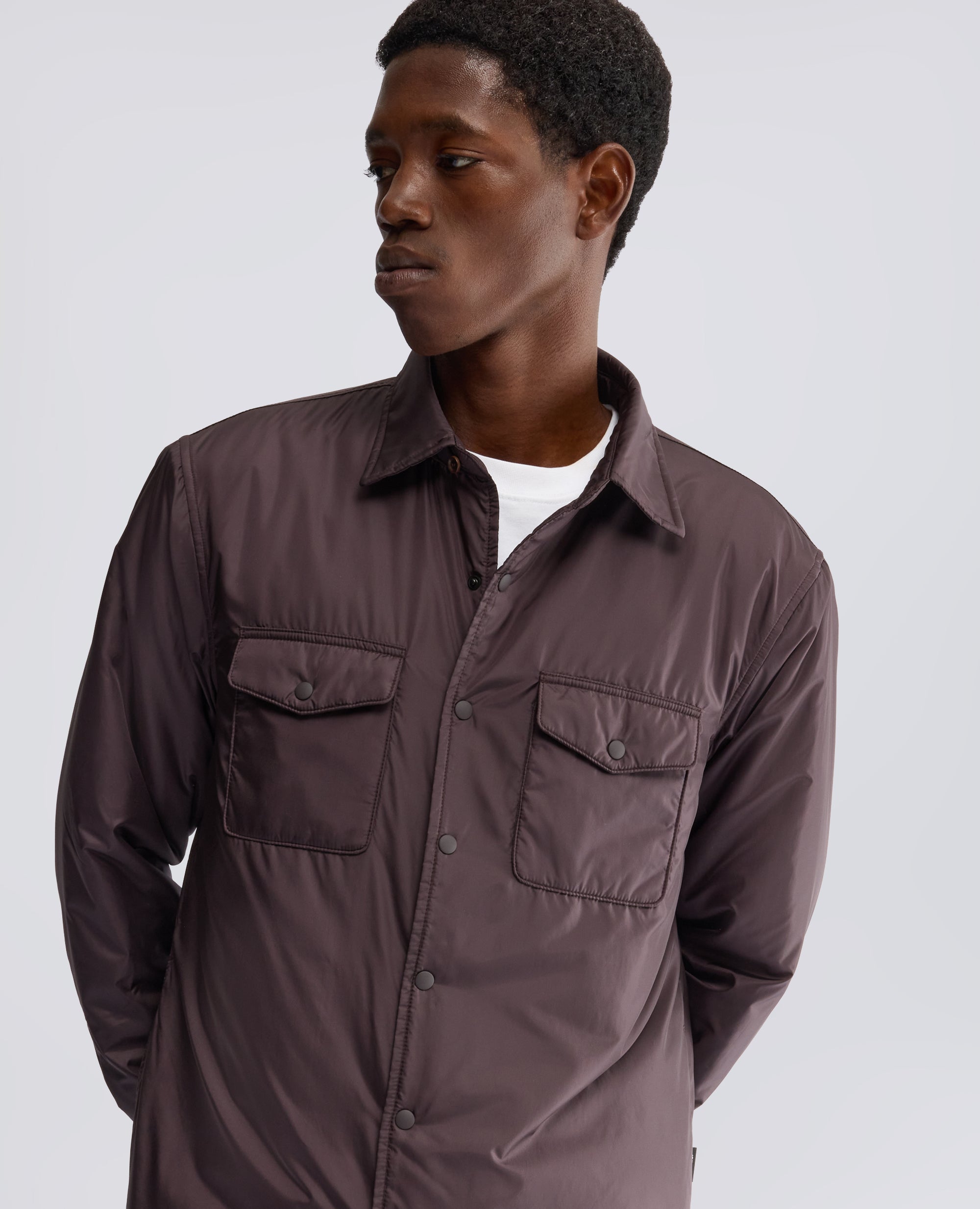 13PIU NYLON SHIRT WITH THERMORE® WADDING - BROWN - ASPESI