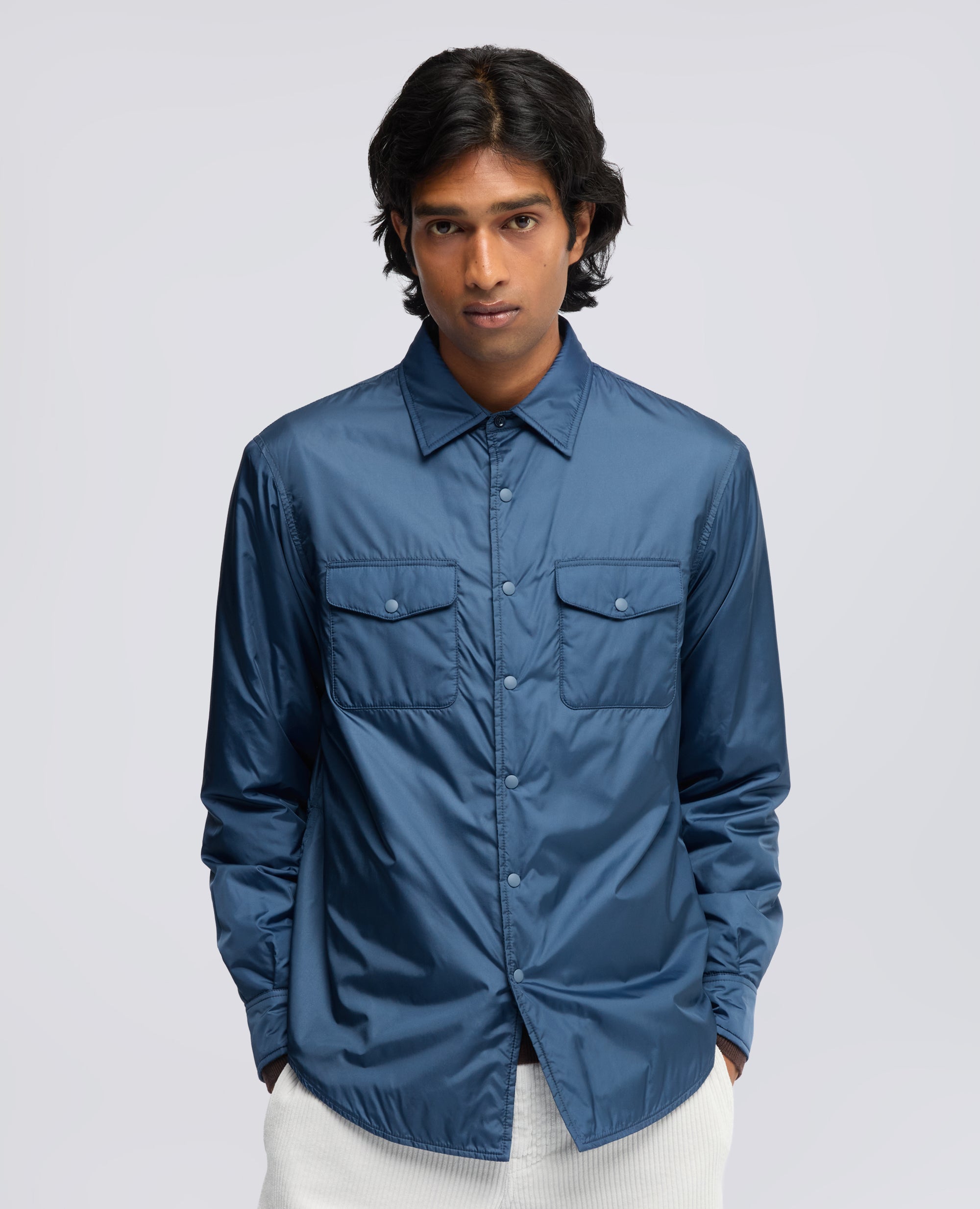 CAMICIA 13PIU IN NYLON CON OVATTA THERMORE® - BLU - ASPESI