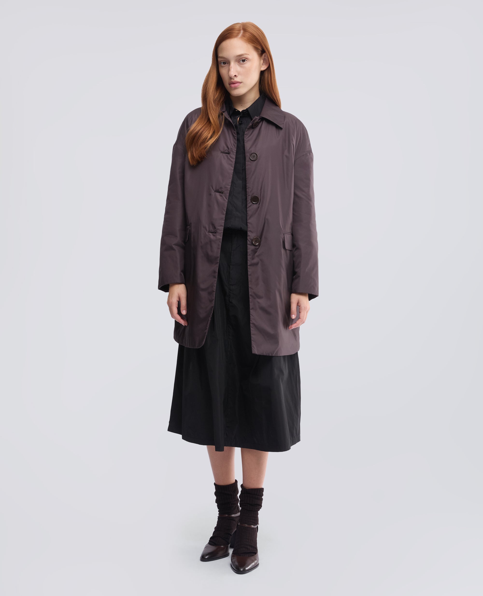 CAPPOTTO IN NYLON IMBOTTITO IN OVATTA THERMORE - MARRONE - ASPESI