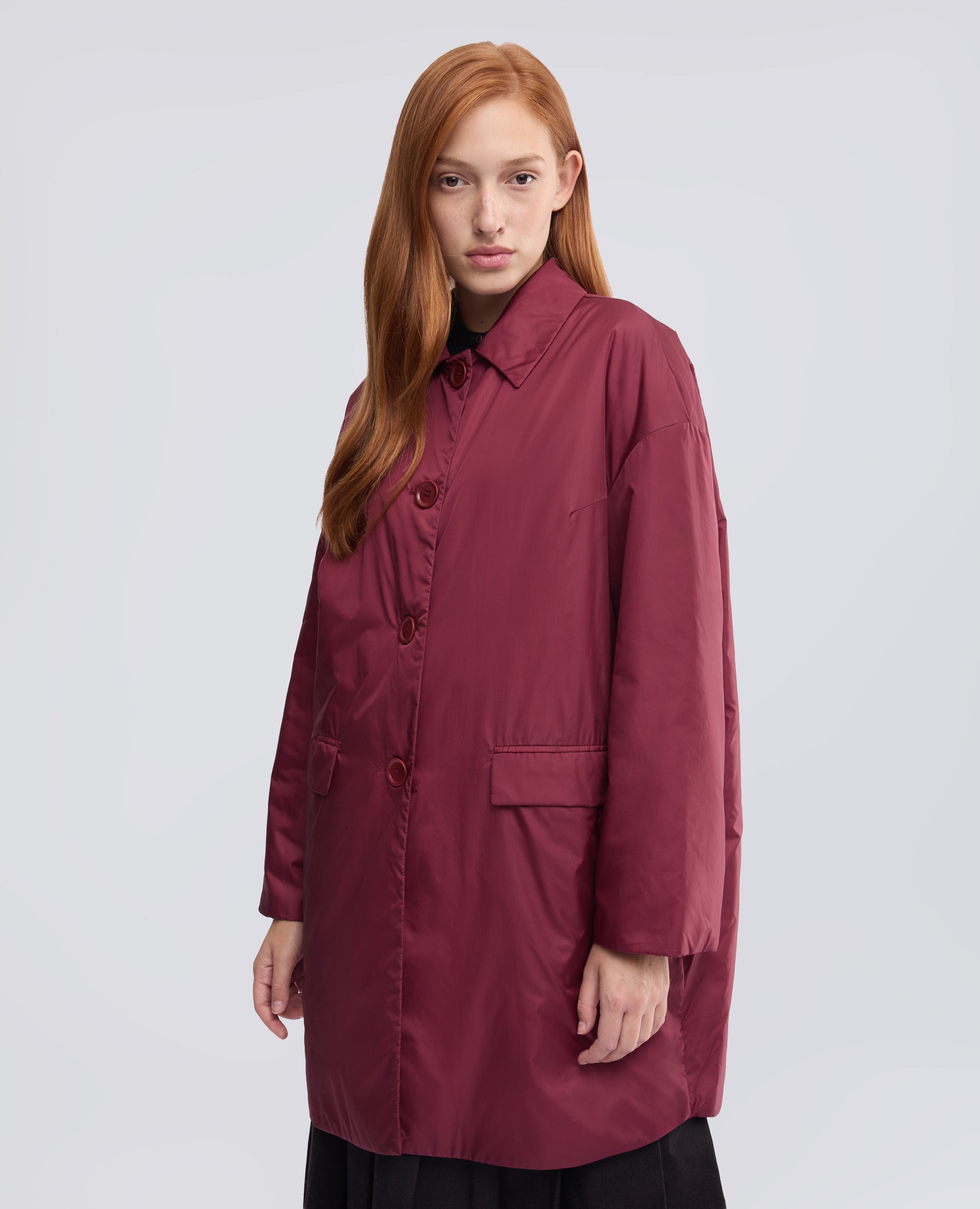 CAPPOTTO IN NYLON IMBOTTITO IN OVATTA THERMORE - ROSSO - ASPESI