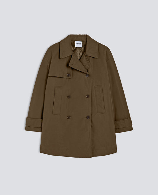 COTTON-BLEND CANVAS JACKET, PADDED WITH WADDING - GREEN - ASPESI