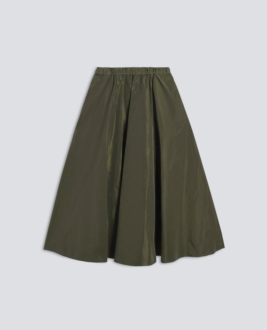 TECHNICAL FABRIC FLARED SKIRT - VERDE - ASPESI