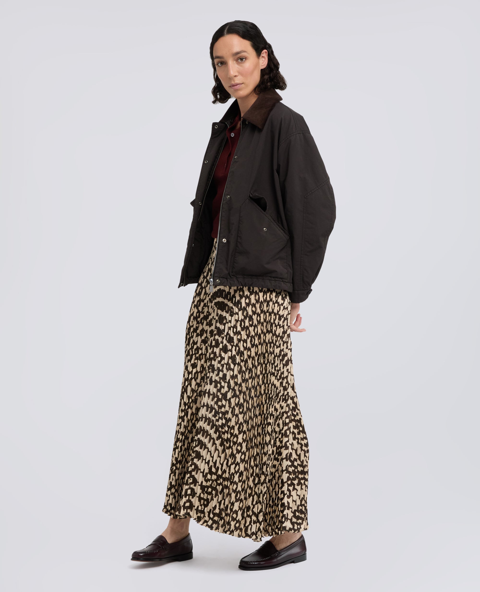 GIUBBOTTO IN MISTO NYLON - MARRONE - ASPESI