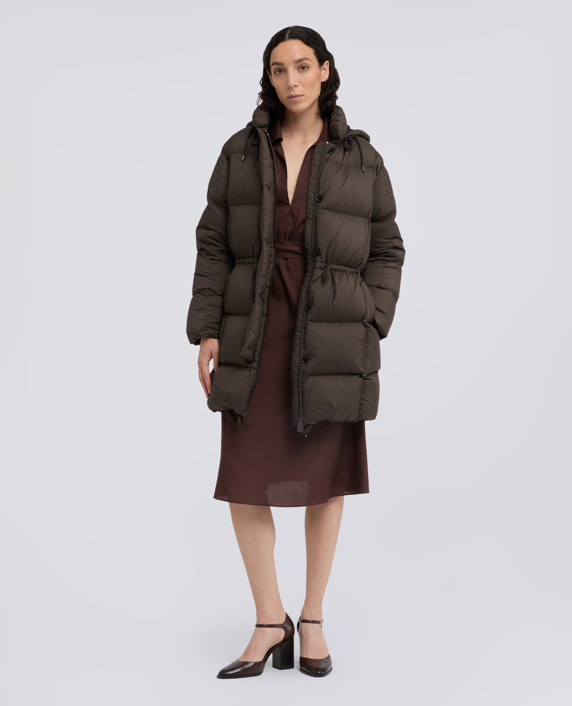 CAPPOTTO IN MICROFIBRA CON IMBOTTITURA - MARRONE - ASPESI